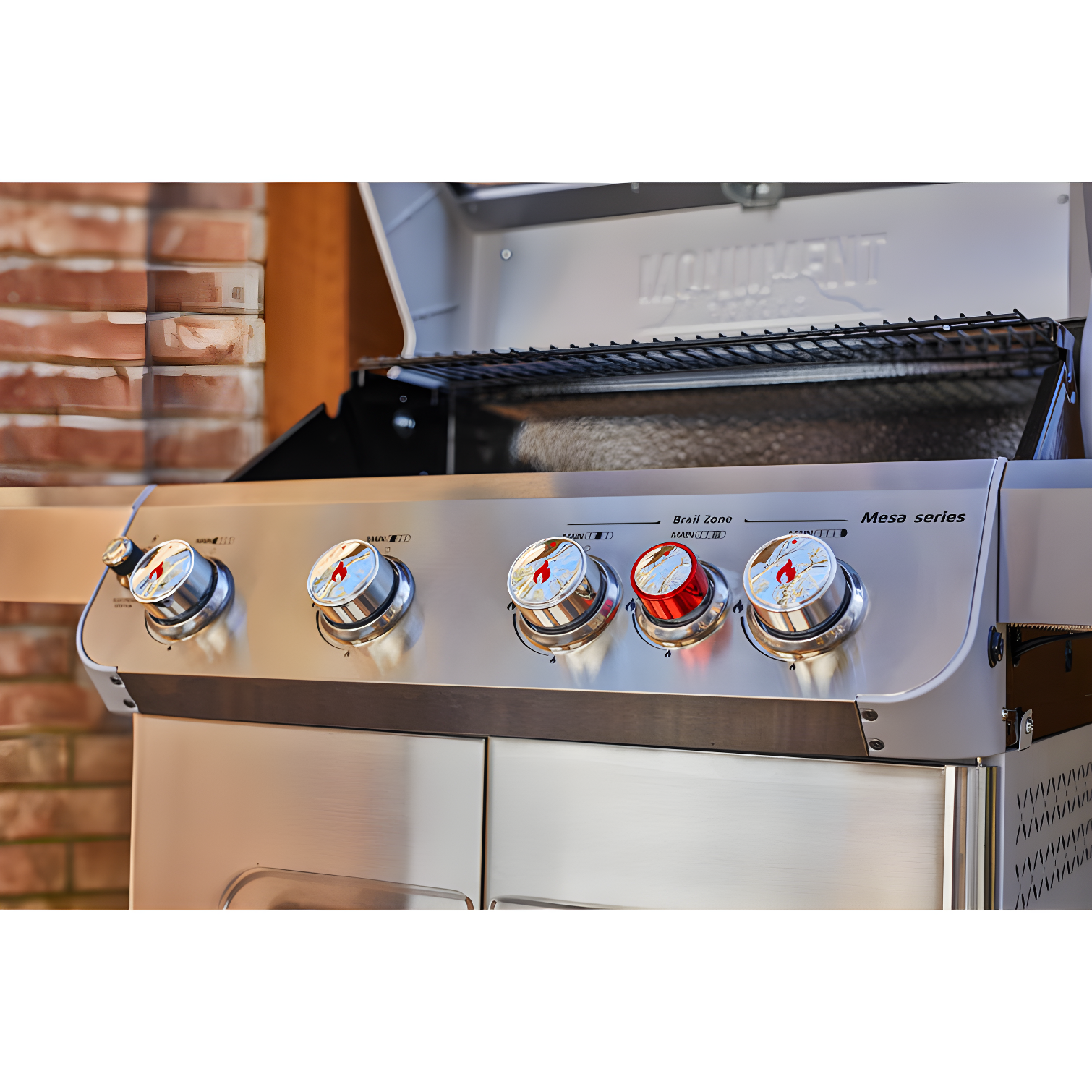 Monument Grills Mesa 415BZ,4-Burner Liquid Propane Infrared Gas Grill with Side Burner and Cabinet, 62,000 BTU – Perfect for Family BBQs