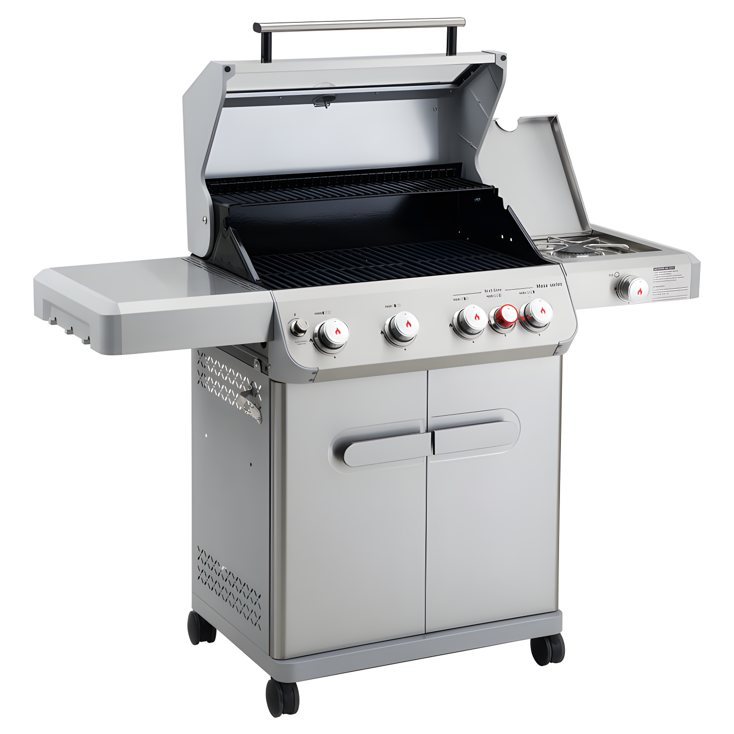 Monument Grills Mesa 415BZ,4-Burner Liquid Propane Infrared Gas Grill with Side Burner and Cabinet, 62,000 BTU – Perfect for Family BBQs