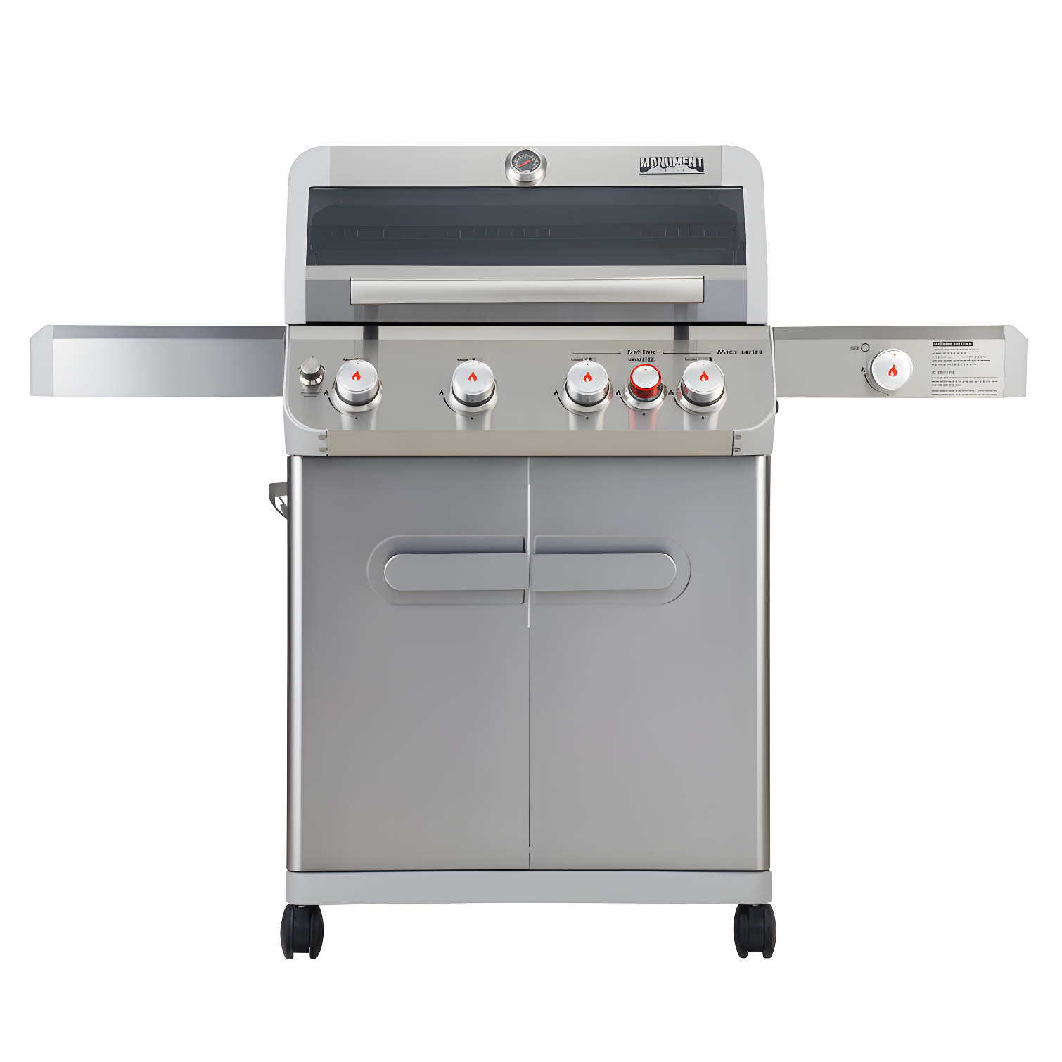 Monument Grills Mesa 415BZ,4-Burner Liquid Propane Infrared Gas Grill with Side Burner and Cabinet, 62,000 BTU – Perfect for Family BBQs