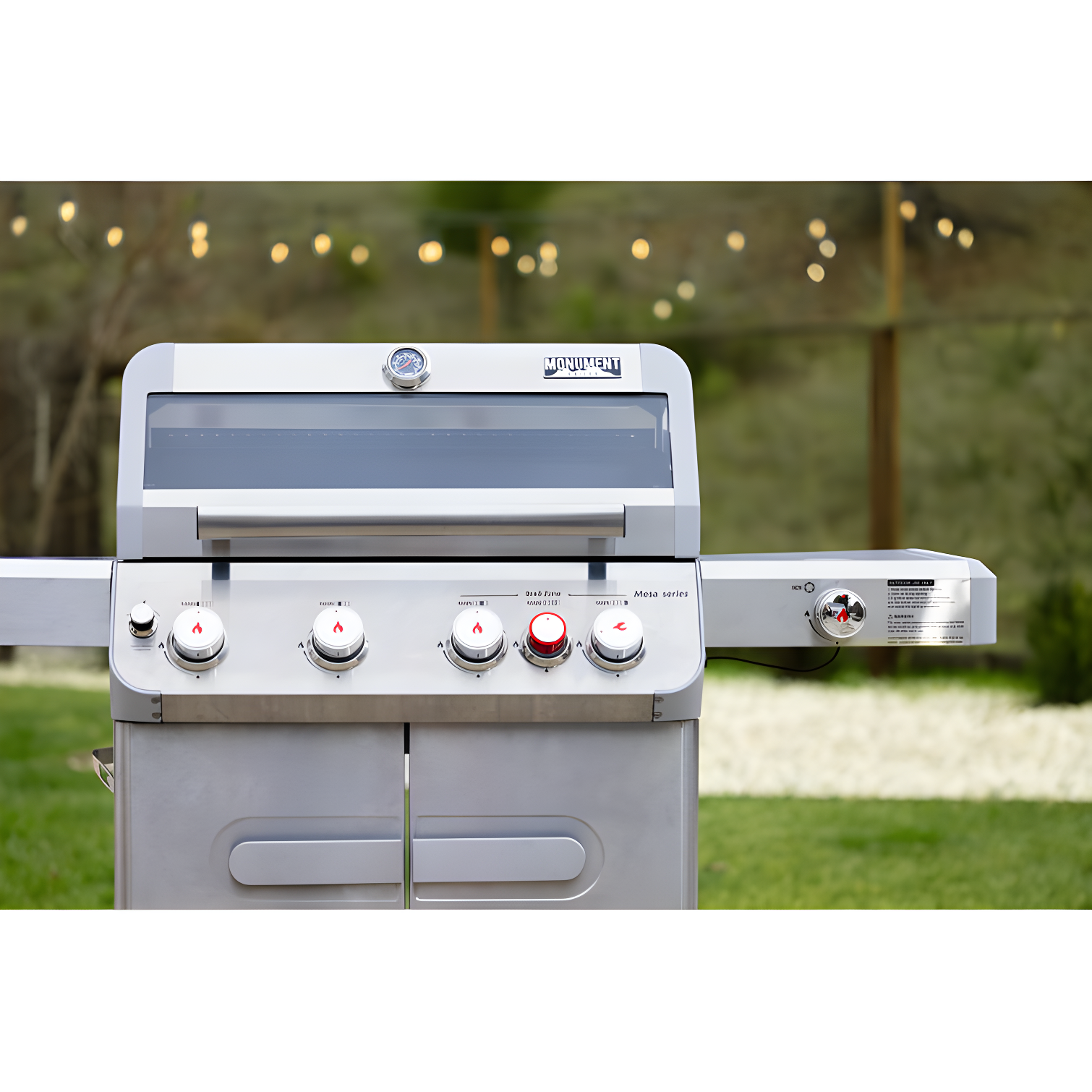 Monument Grills Mesa 415BZ,4-Burner Liquid Propane Infrared Gas Grill with Side Burner and Cabinet, 62,000 BTU – Perfect for Family BBQs