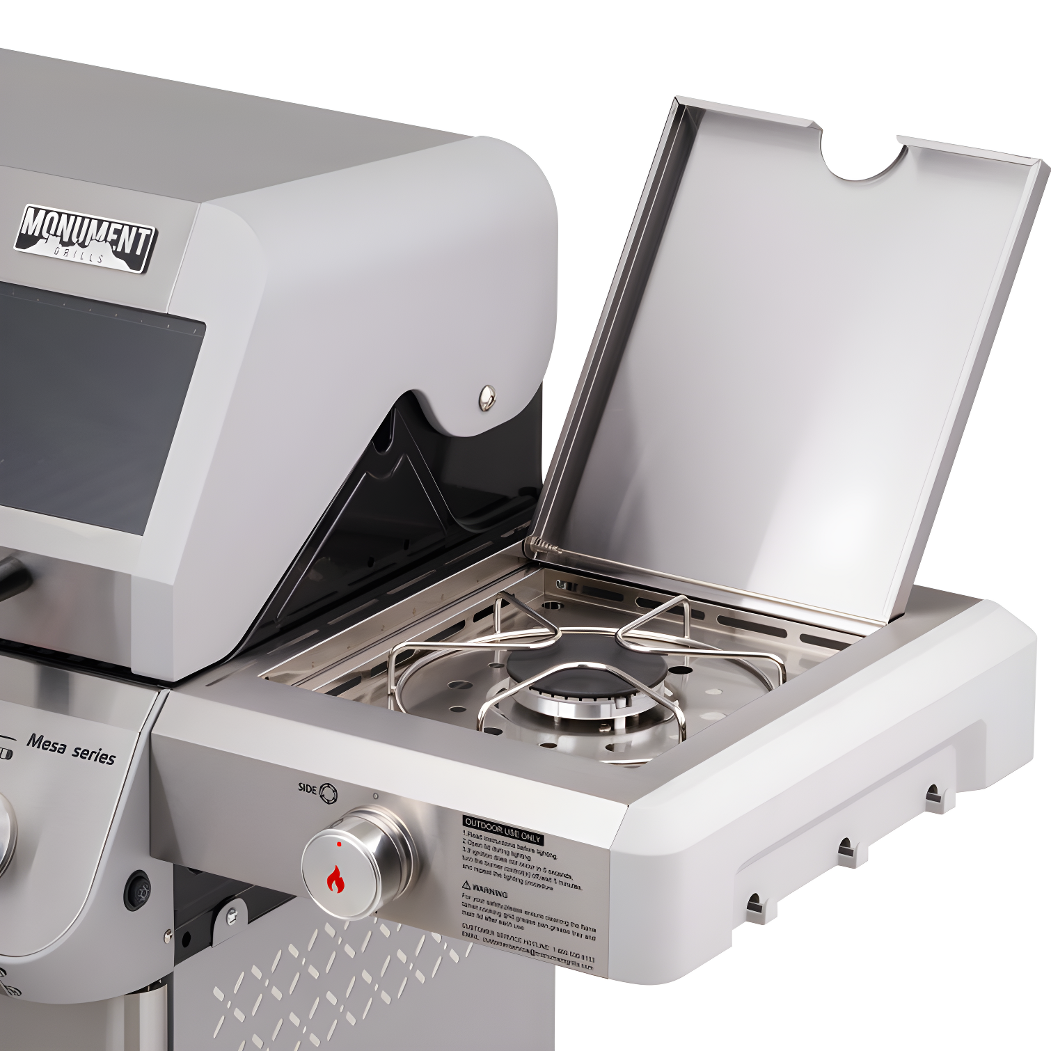 Monument Grills Mesa 415BZ,4-Burner Liquid Propane Infrared Gas Grill with Side Burner and Cabinet, 62,000 BTU – Perfect for Family BBQs