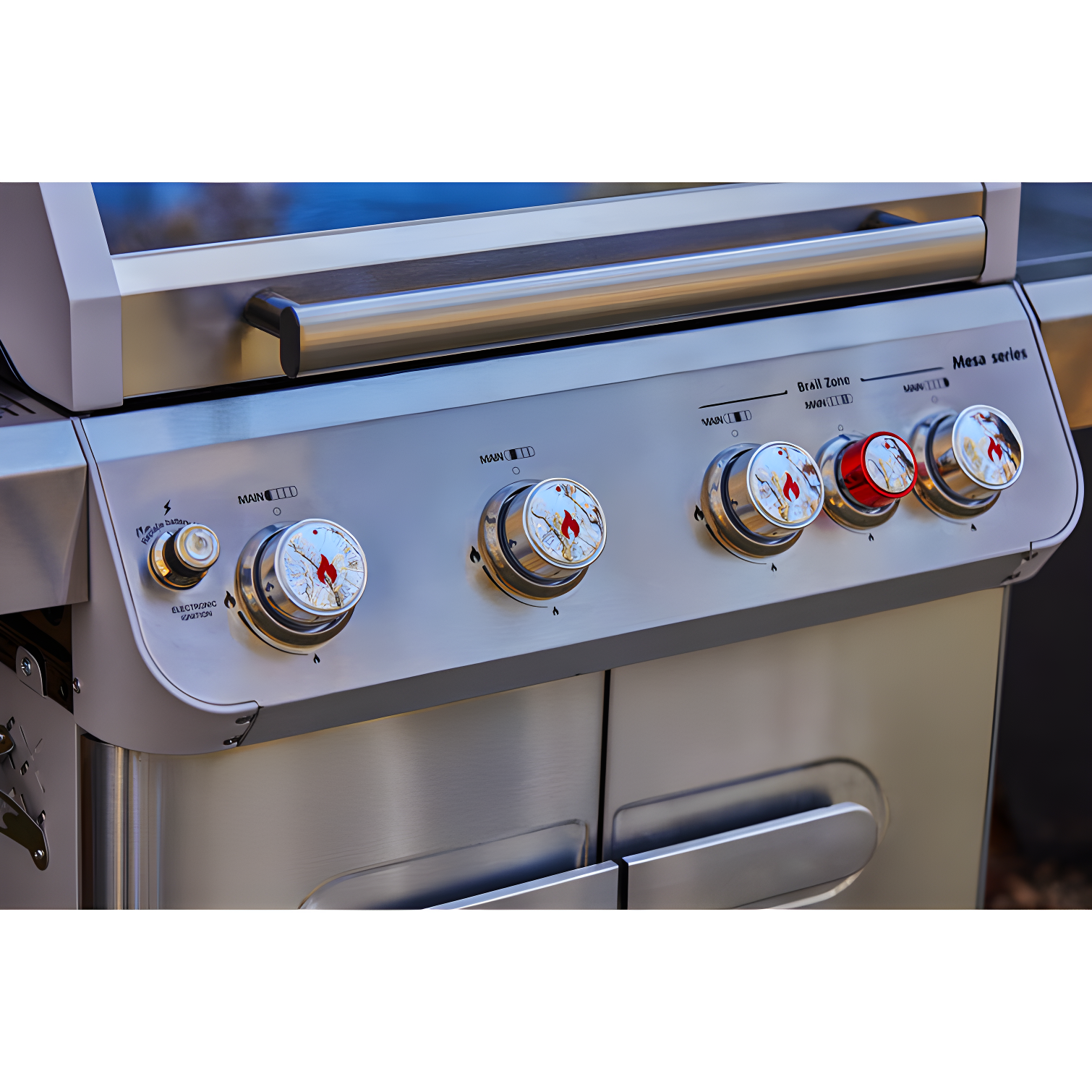 Monument Grills Mesa 415BZ,4-Burner Liquid Propane Infrared Gas Grill with Side Burner and Cabinet, 62,000 BTU – Perfect for Family BBQs