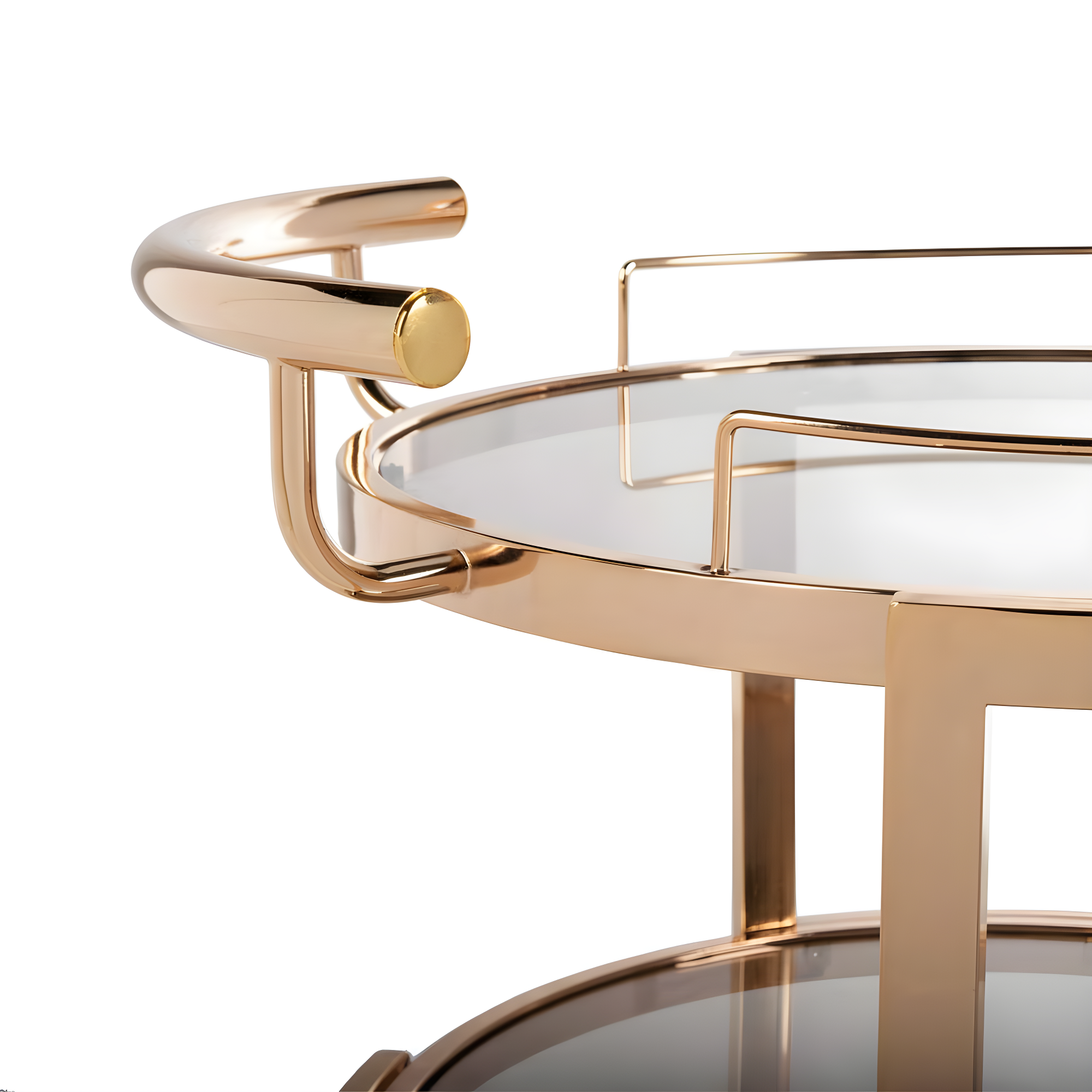 Rio 3 Tier Round Bar Cart - BCT8002A - Gold/Tea - Safavieh