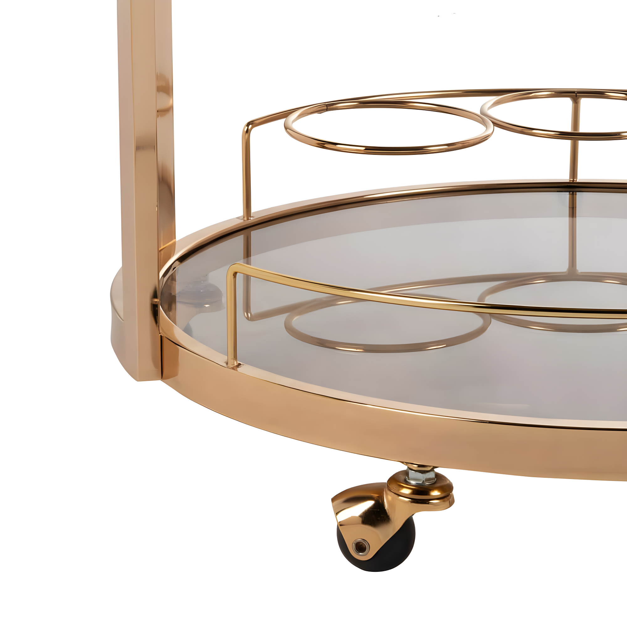 Rio 3 Tier Round Bar Cart - BCT8002A - Gold/Tea - Safavieh