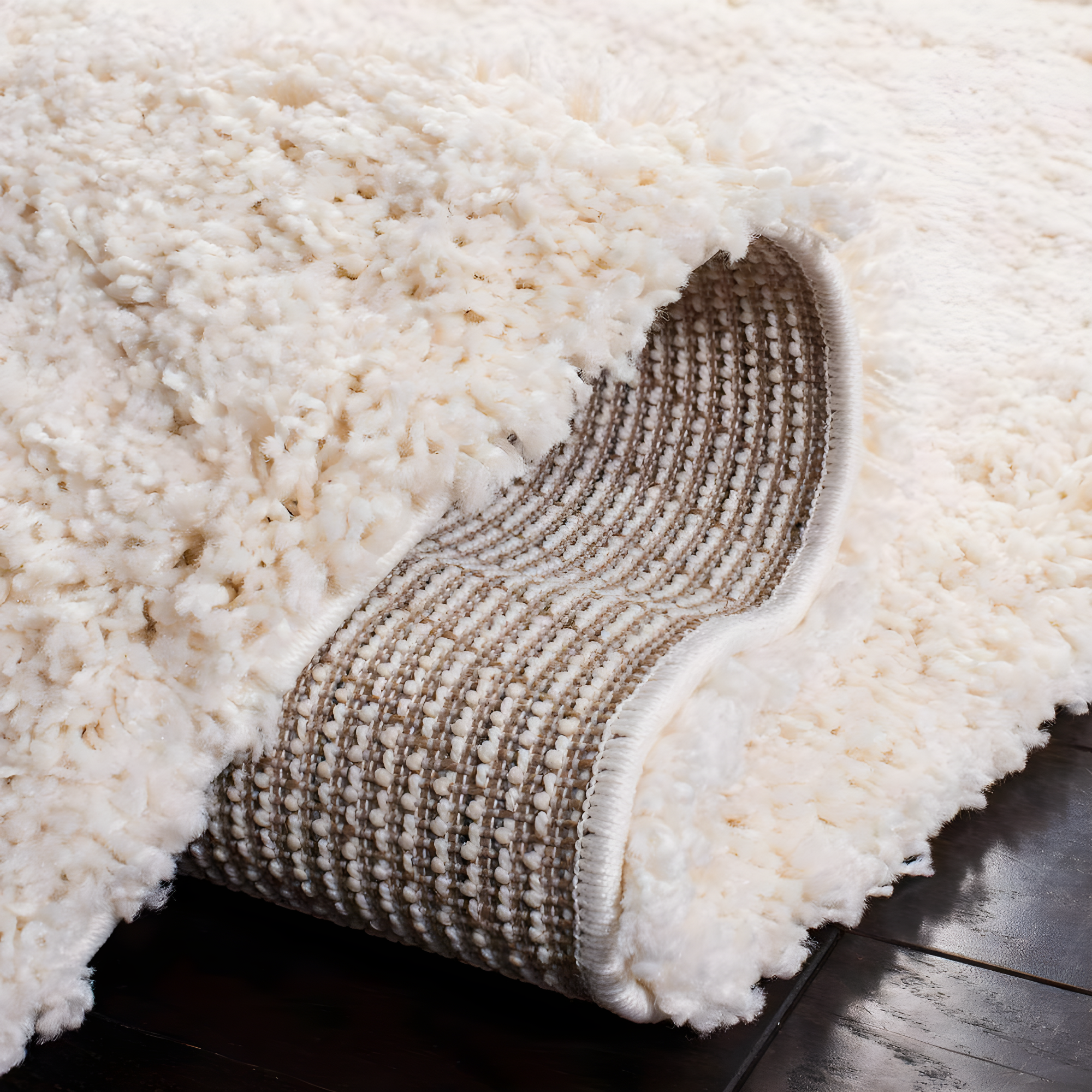 Shag SG151 Power Loomed Indoor Area Rug - Ivory - 4'x6' - Safavieh.