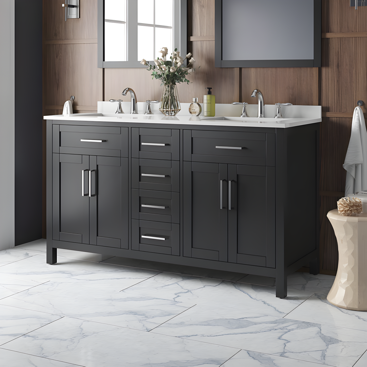 OVE Decors Tahoe 60" Double Bathroom Vanity