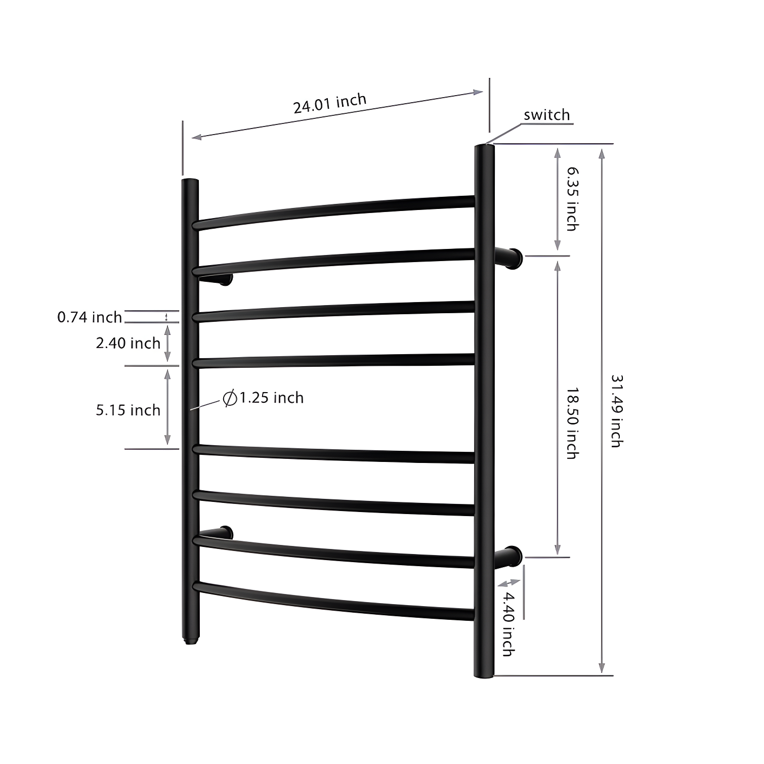 Curved Towel Rail Towel Warmer