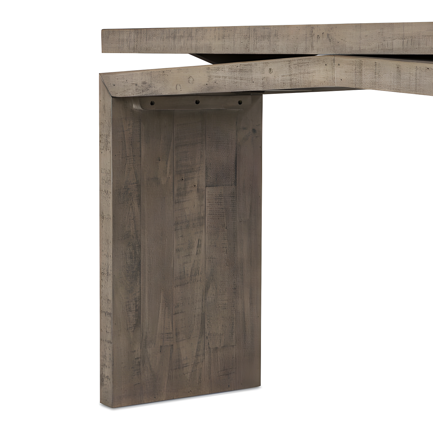 Weathered Wheat Reclaimed Pine Console Table with Storage