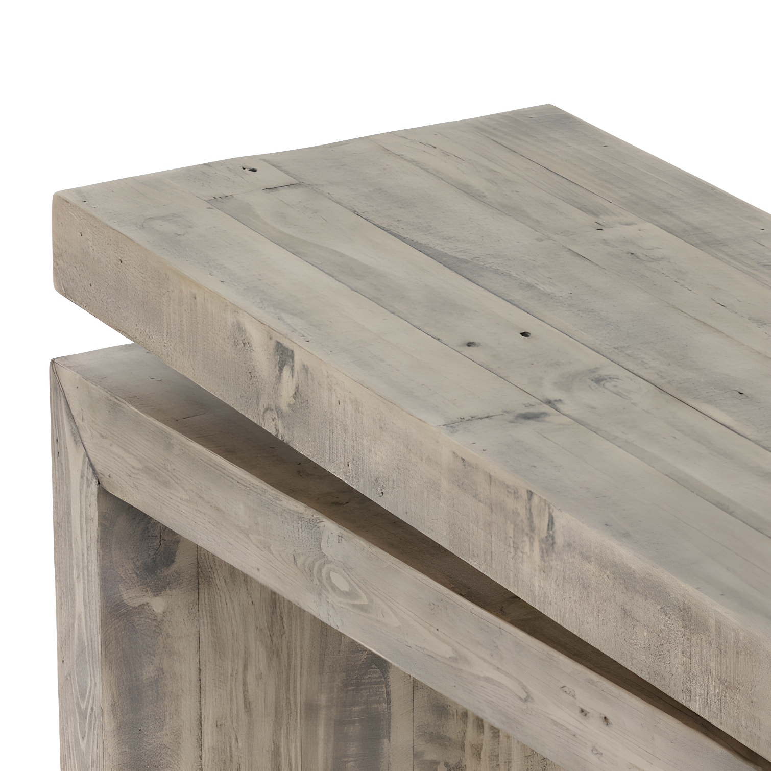 Weathered Wheat Reclaimed Pine Console Table with Storage
