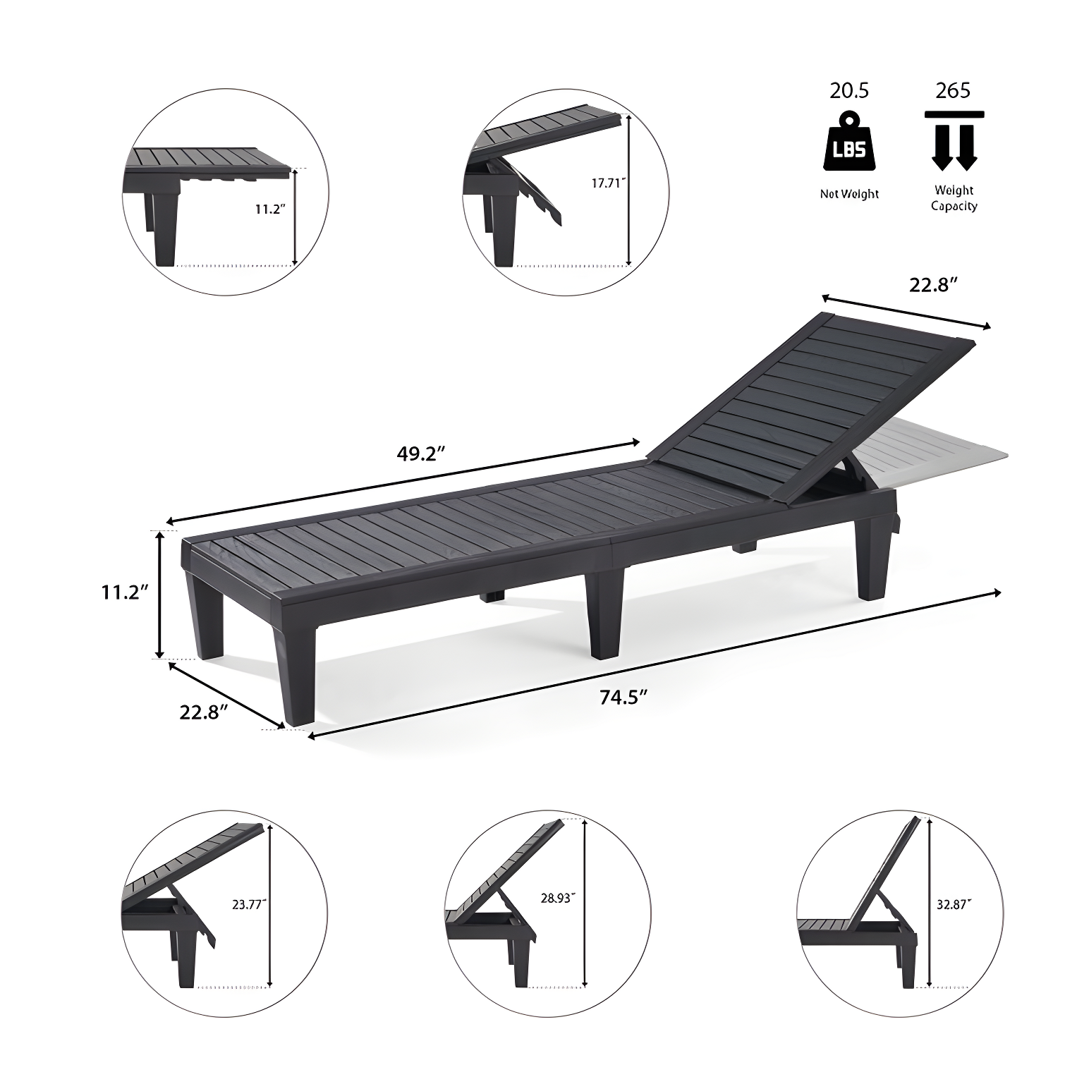 Nestl Nestl Waterproof, Lightweight, and Adjustable Outdoor Polyresin Chaise Lounge Chair Set (Set of 2)