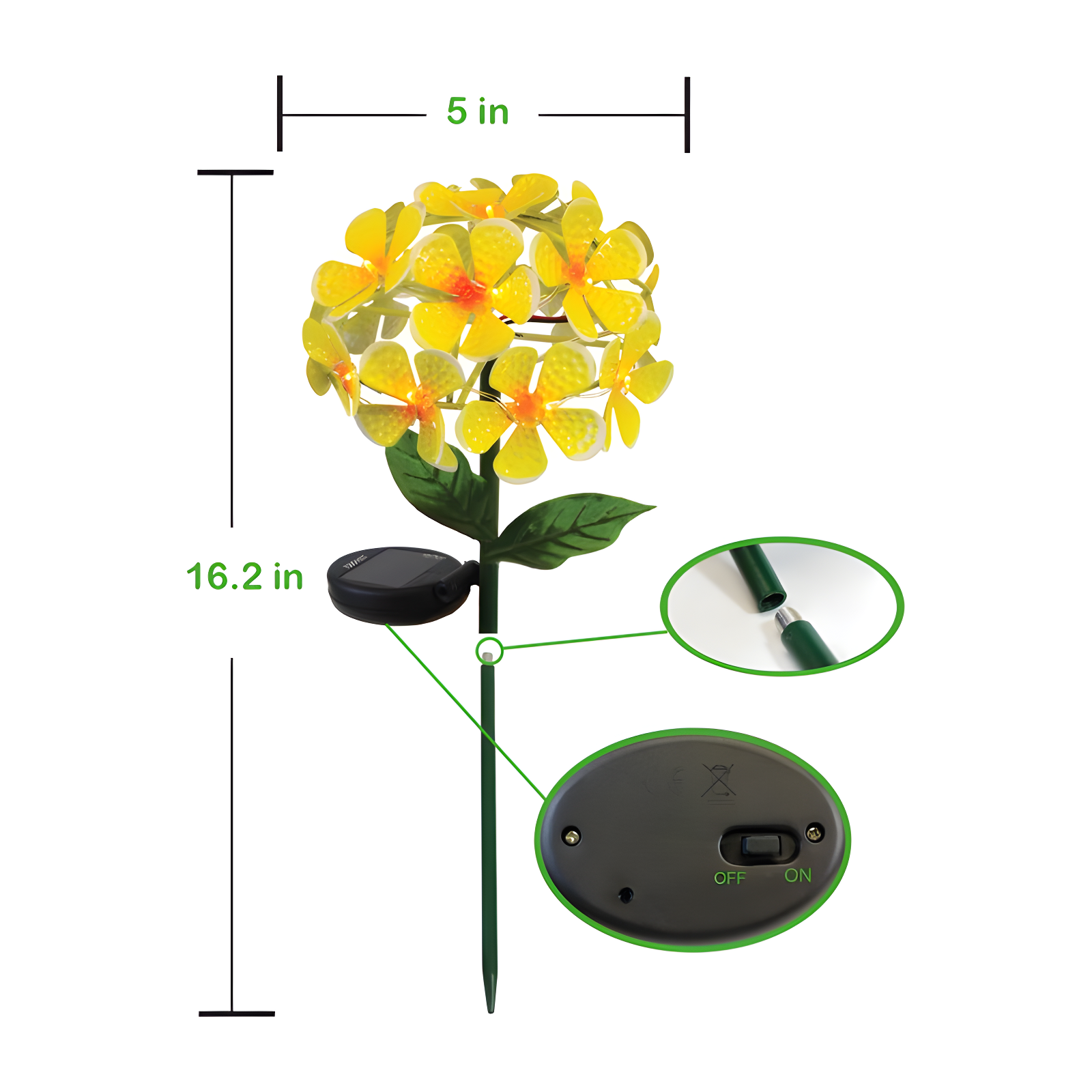 Solar Powered LED Metal Flower Garden Stake Light (Set of 2)