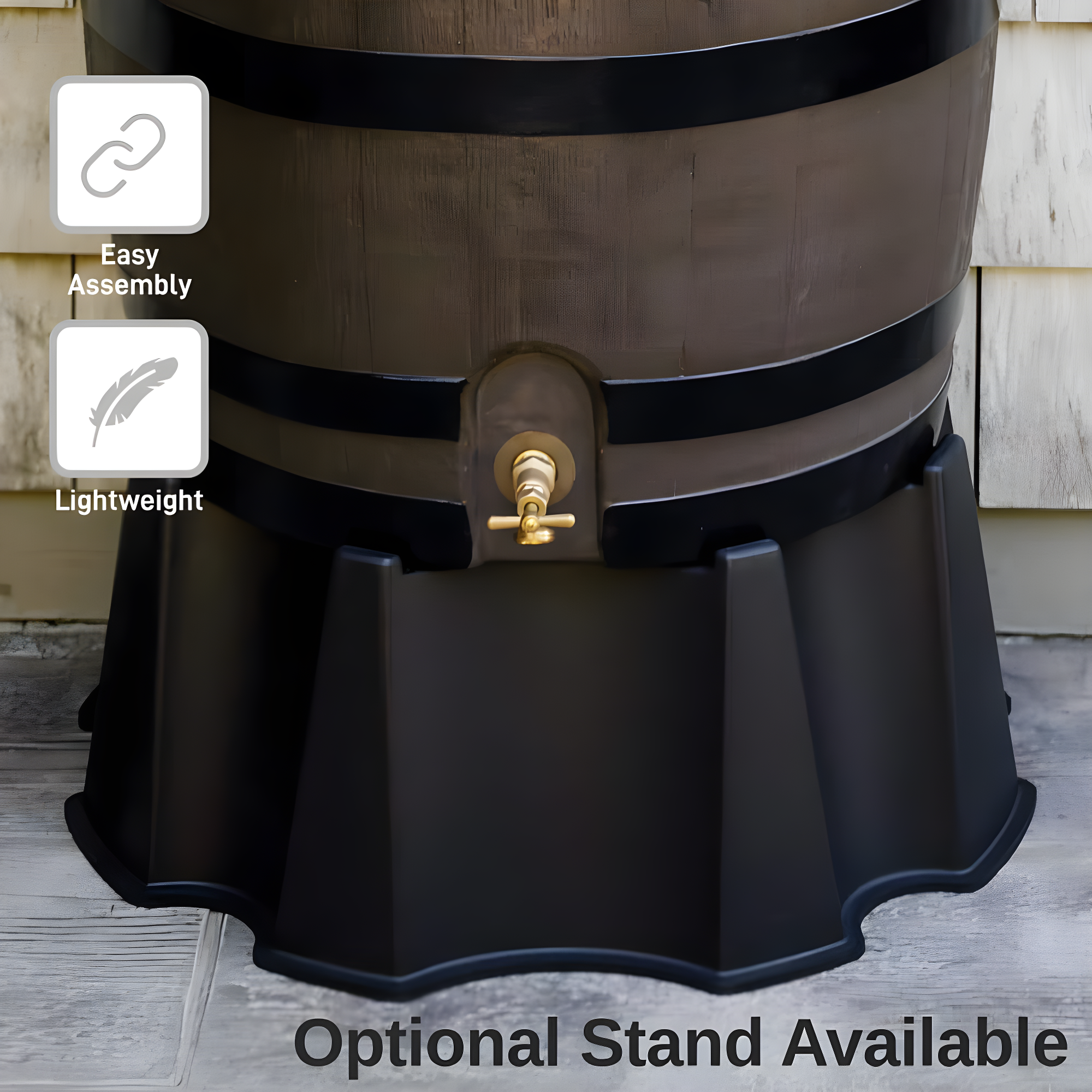 RTS Companies RTS Home Accents 50 Gallon Flat Back Rain Barrel