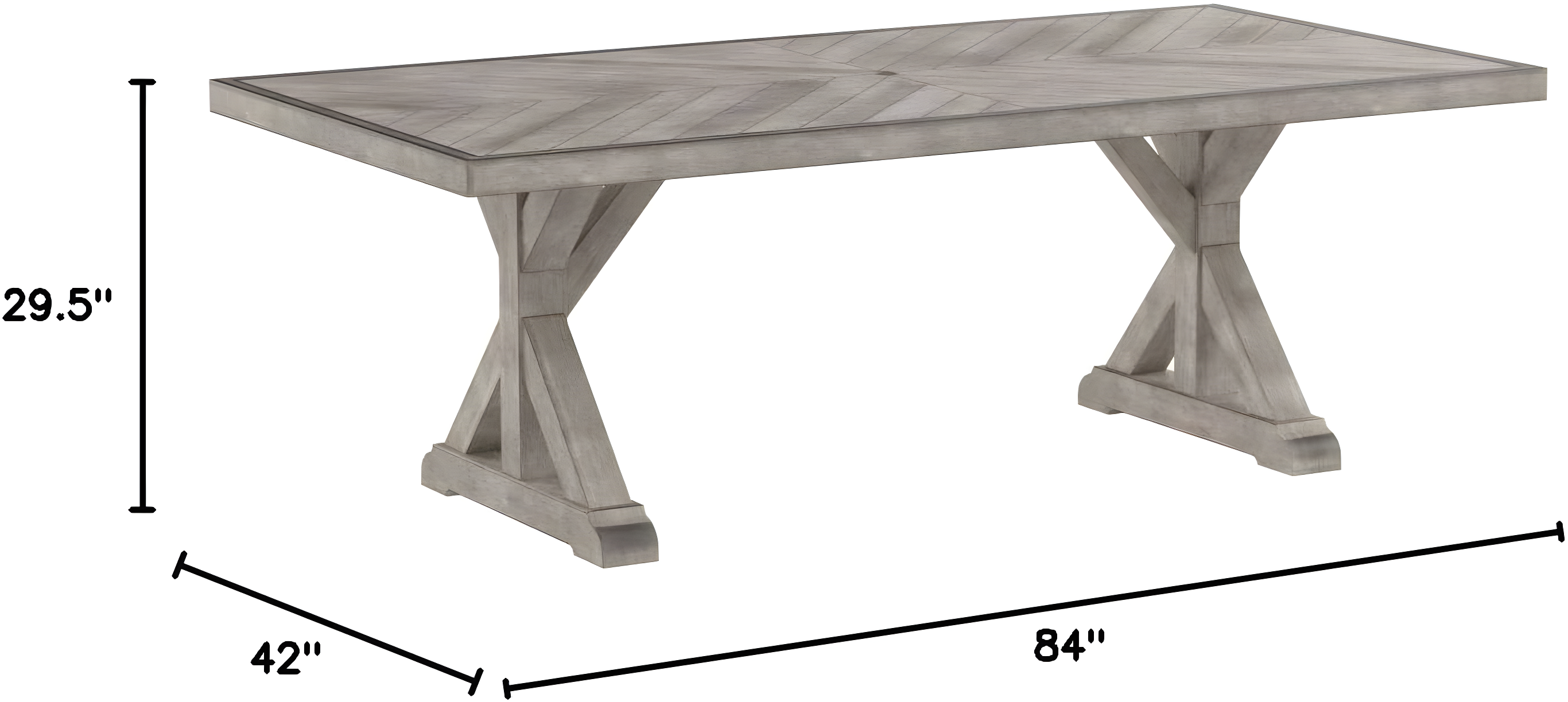 Signature Design by Ashley Beachcroft Trestle Patio Dining Table in Beige