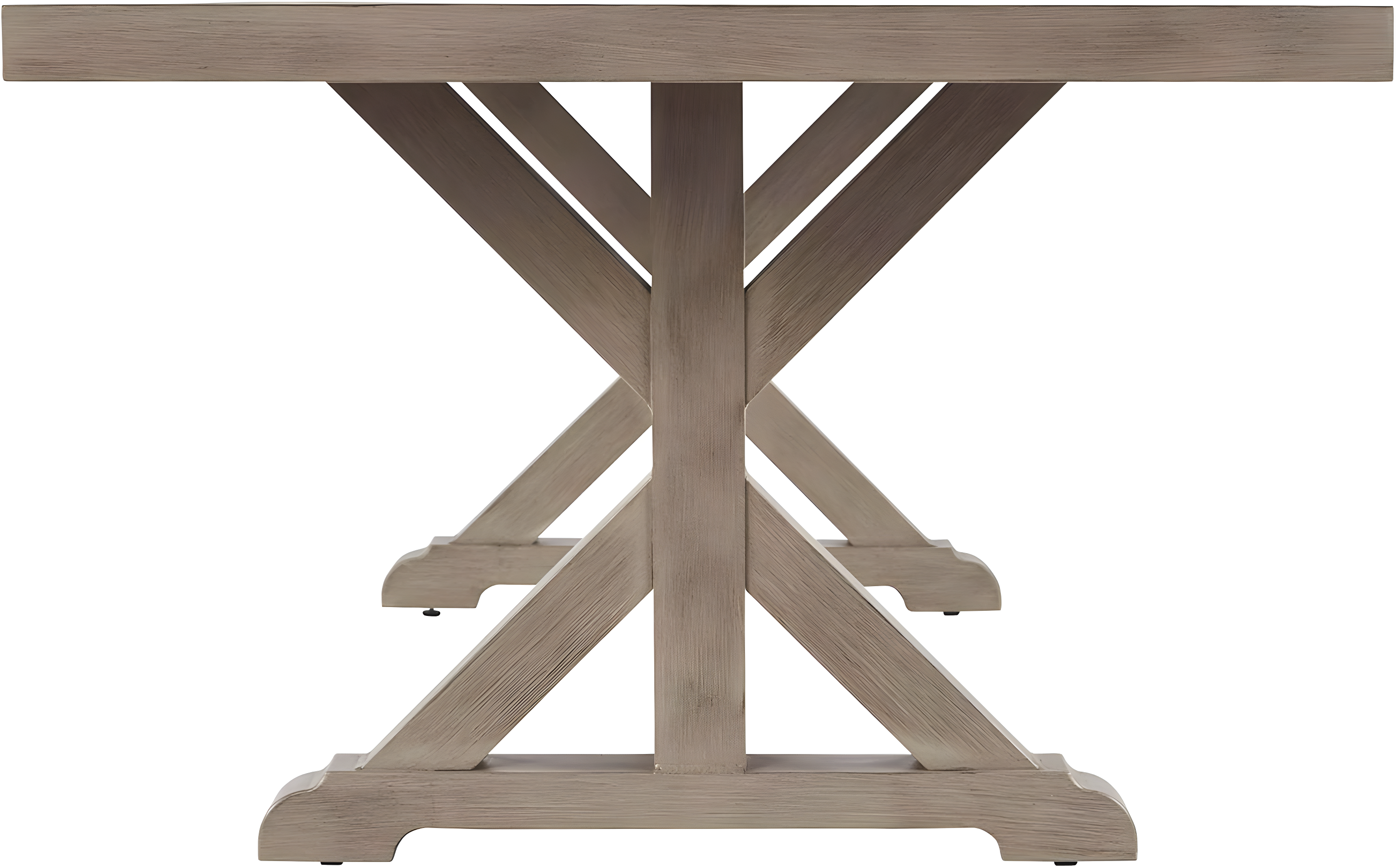 Signature Design by Ashley Beachcroft Trestle Patio Dining Table in Beige