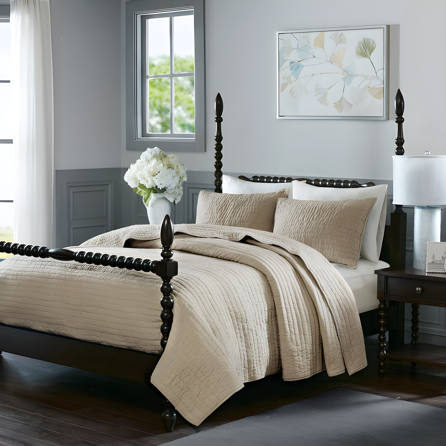 Madison Park Signature Madison Park Signature Serene 3 Piece Hand Quilted Cotton Quilt Set
