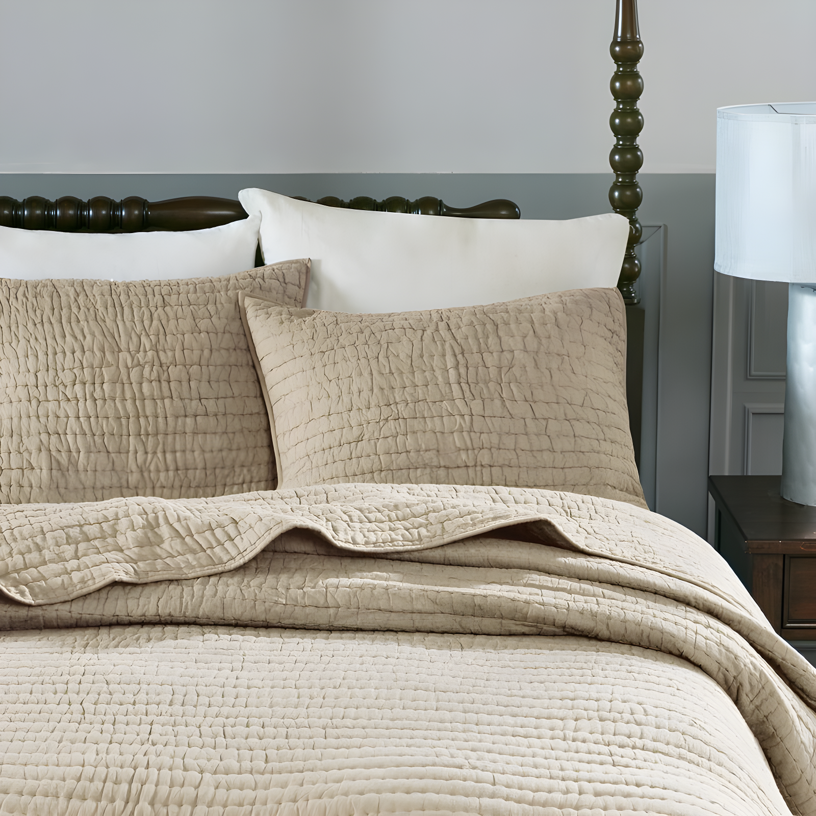 Madison Park Signature Madison Park Signature Serene 3 Piece Hand Quilted Cotton Quilt Set