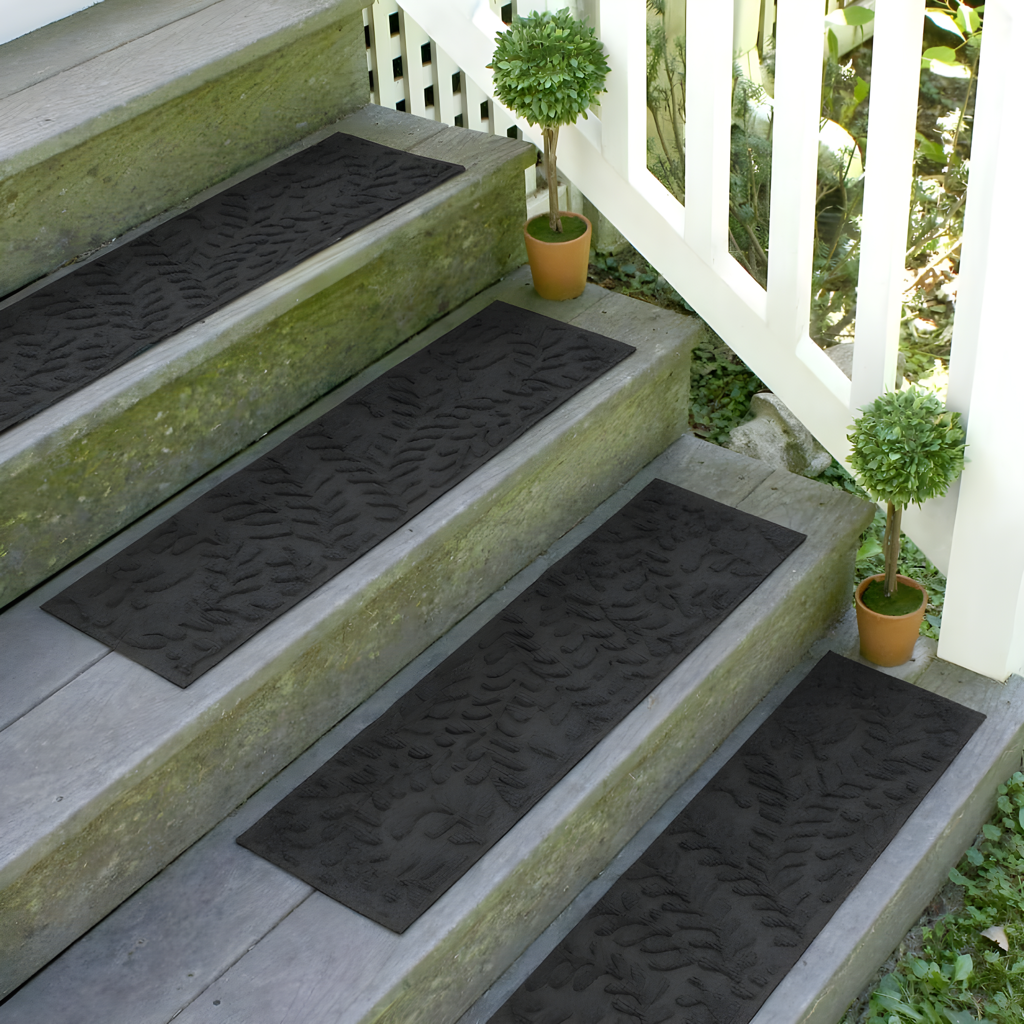 WaterHog Boxwood 8.5" x 30" Indoor Outdoor Stair Treads