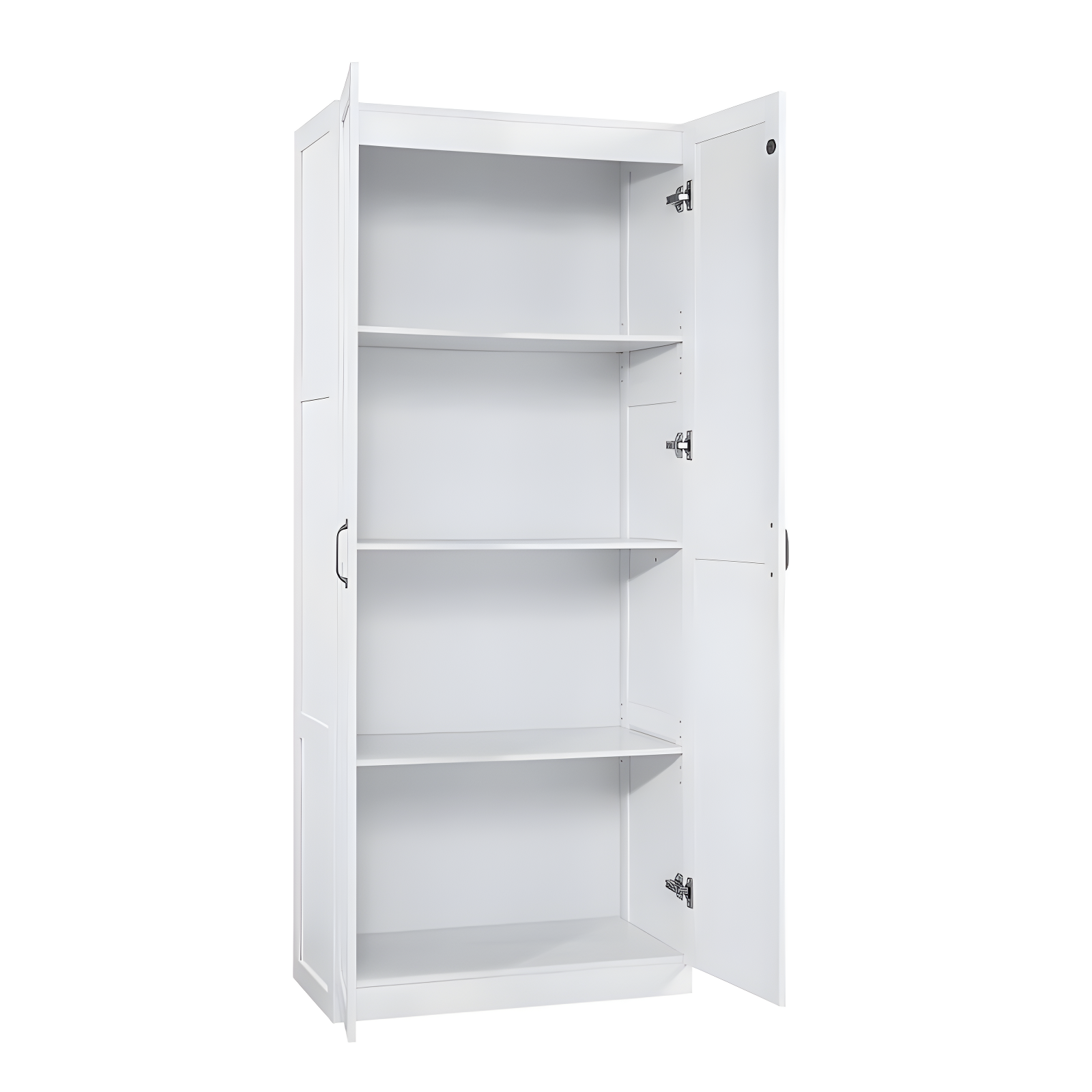 Hopkins Modern 4 Shelf Storage Closet White - Manhattan Comfort: MDF, European Hinge, Anti-Tip