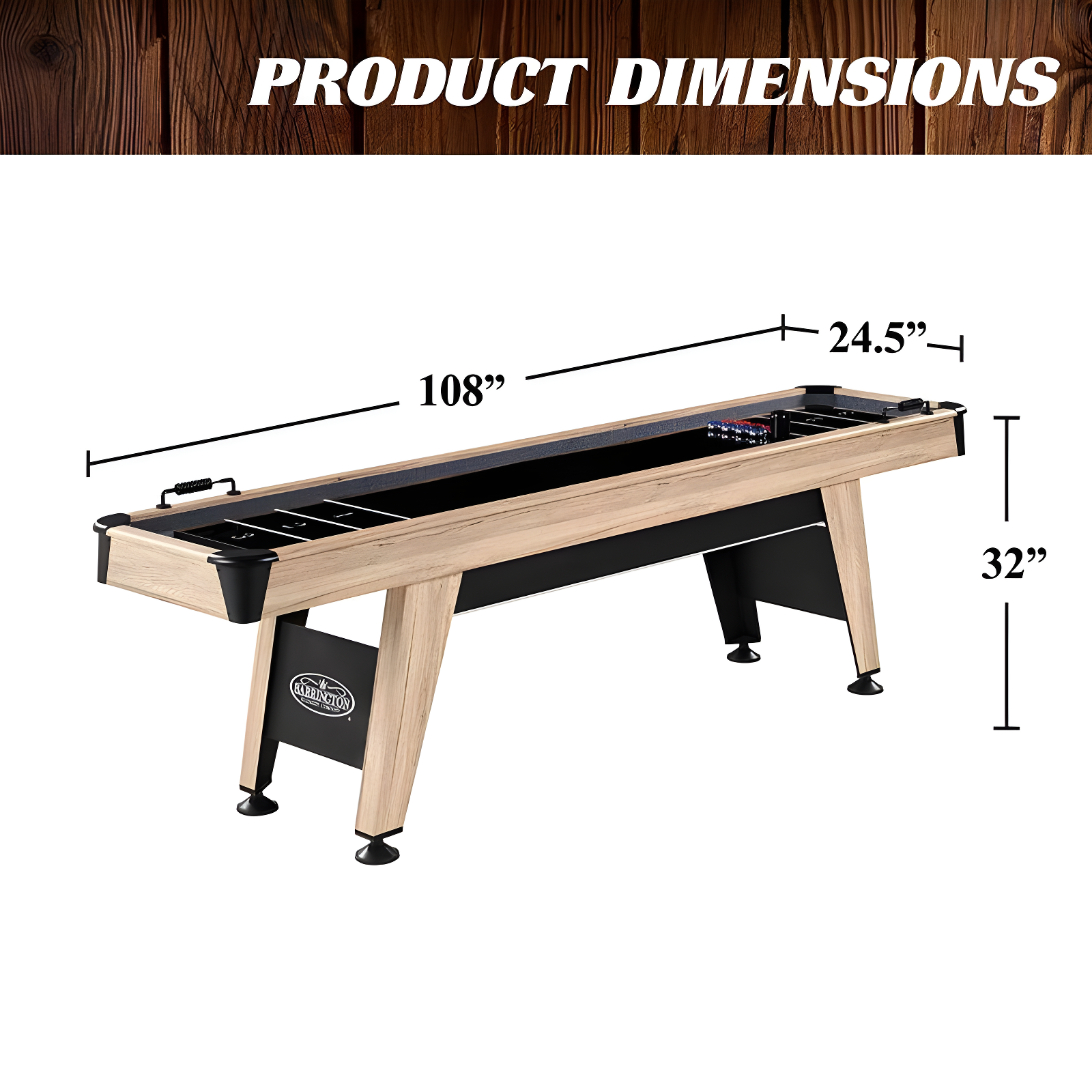 Barrington Billiards Company Barrington 9ft Wentworth Shuffleboard Table with 8-Puck Set