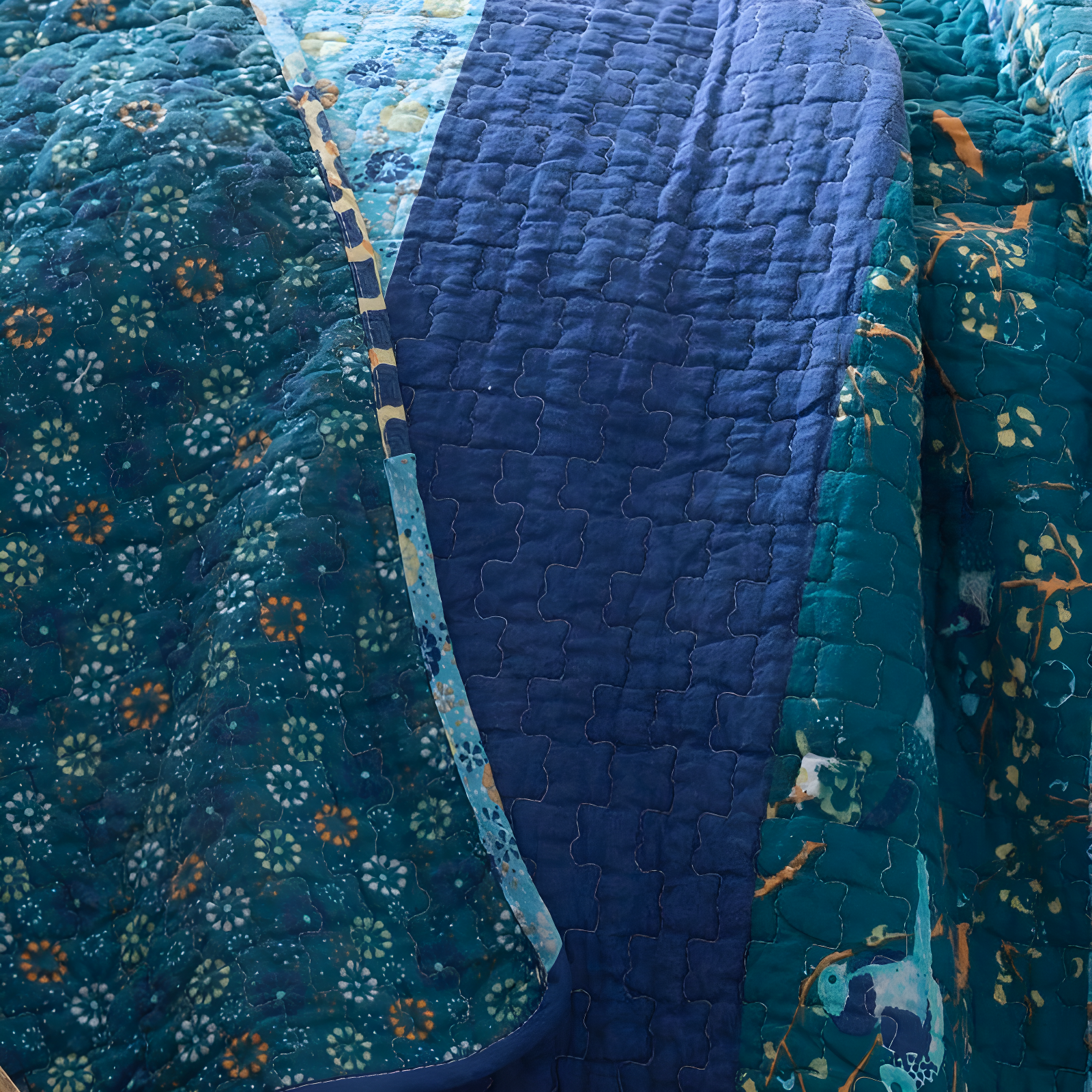Lush Decor Royal Empire Cotton Reversible 3 Piece Quilt Set