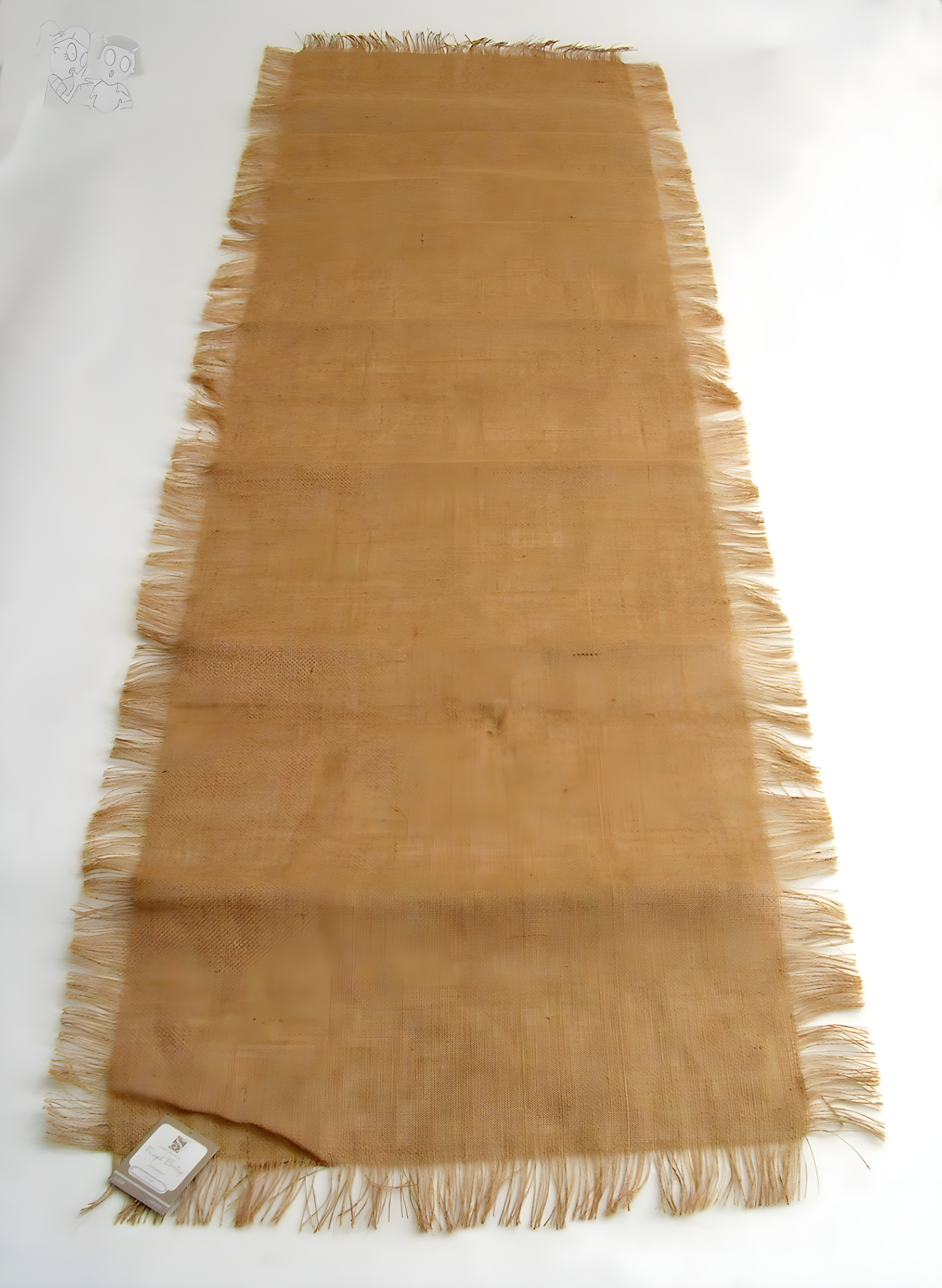 Fringed Jute Runner Natural (20"x70"): Saro Lifestyle, Woven Texture, Playful Edges, Rustic Charm