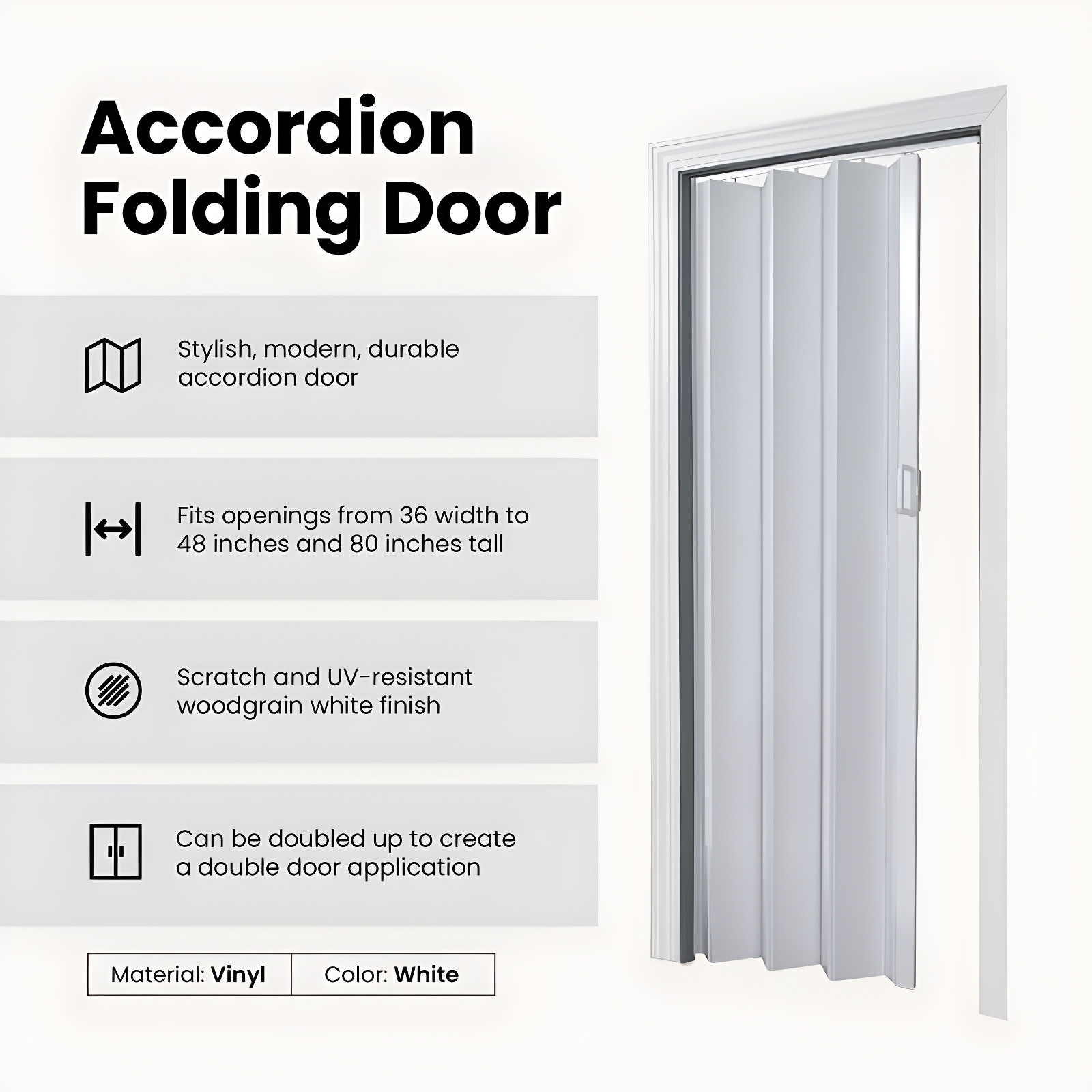 LTL Home Products 48'' Hollow Flush Accordion Door