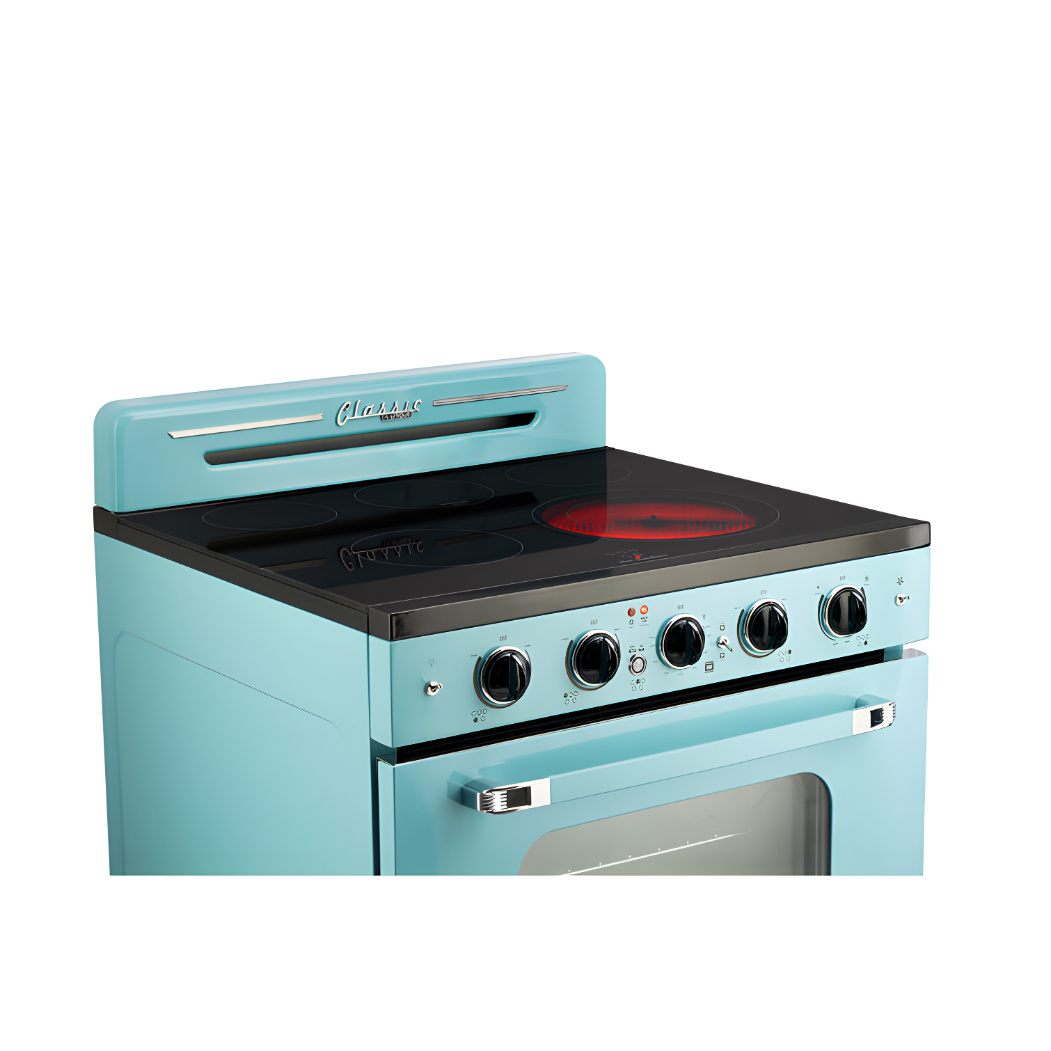 Unique Appliances Classic Retro 30" 5 Element 3.9 cu. ft. Freestanding Electric Glass Top Range with Convection Oven UGP-30CR EC T