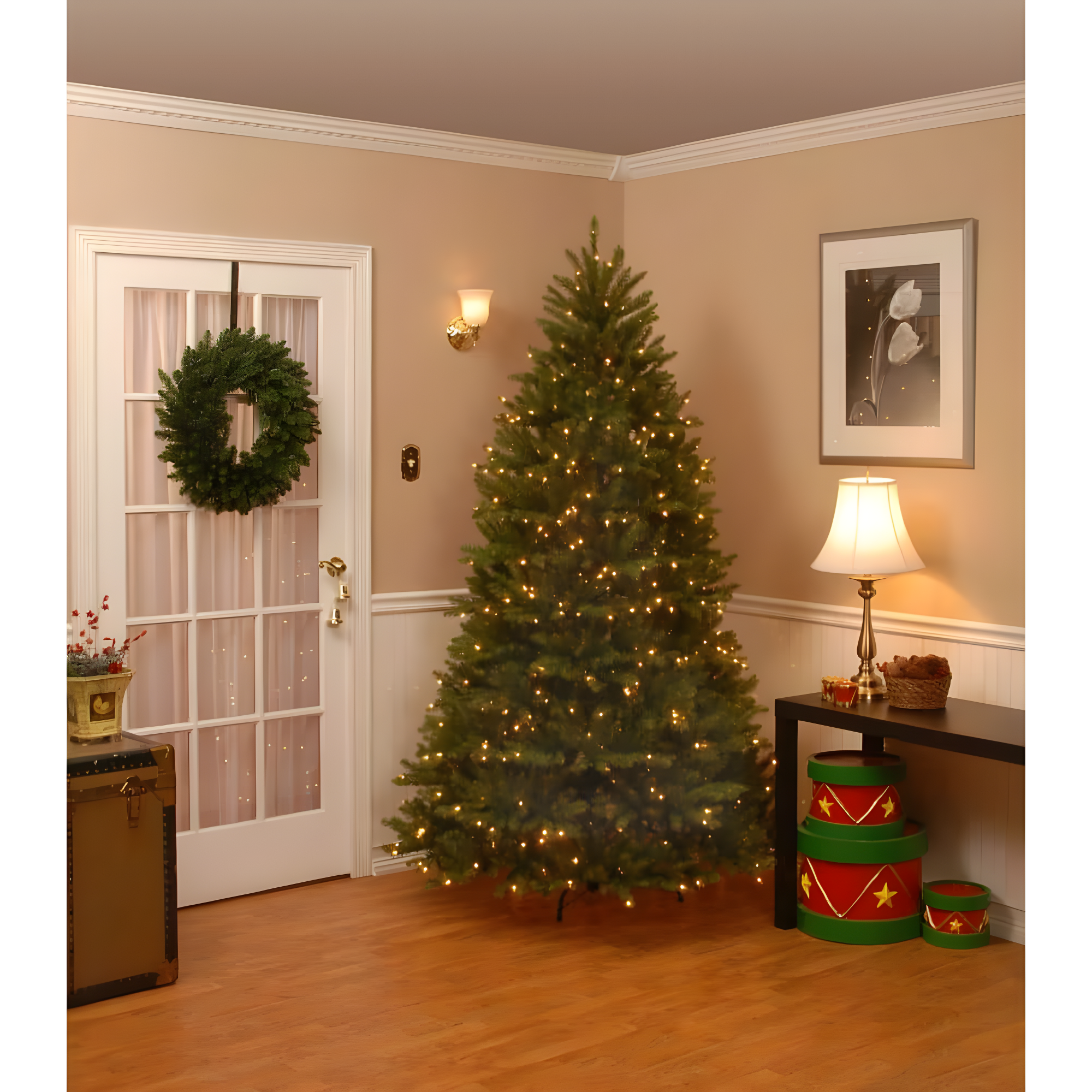 National Tree Company Pre-Lit Artificial Christmas Tree, Green, Clear Lights, Includes Stand, 10 Feet