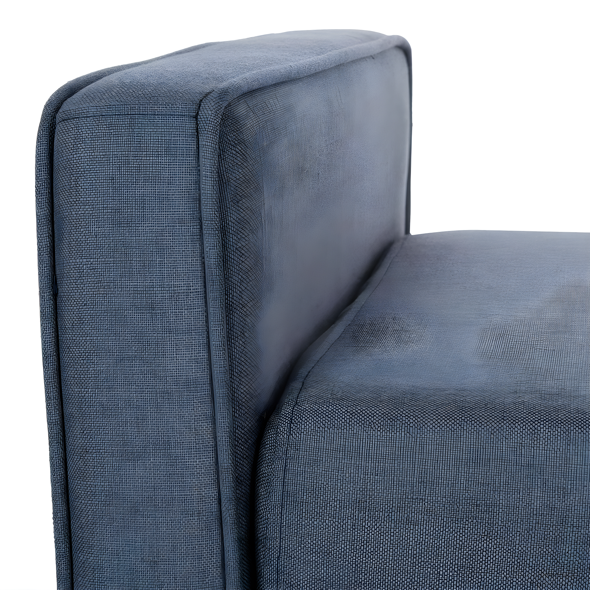 Henri Mid-Century Bench - Navy Linen/Walnut - Safavieh