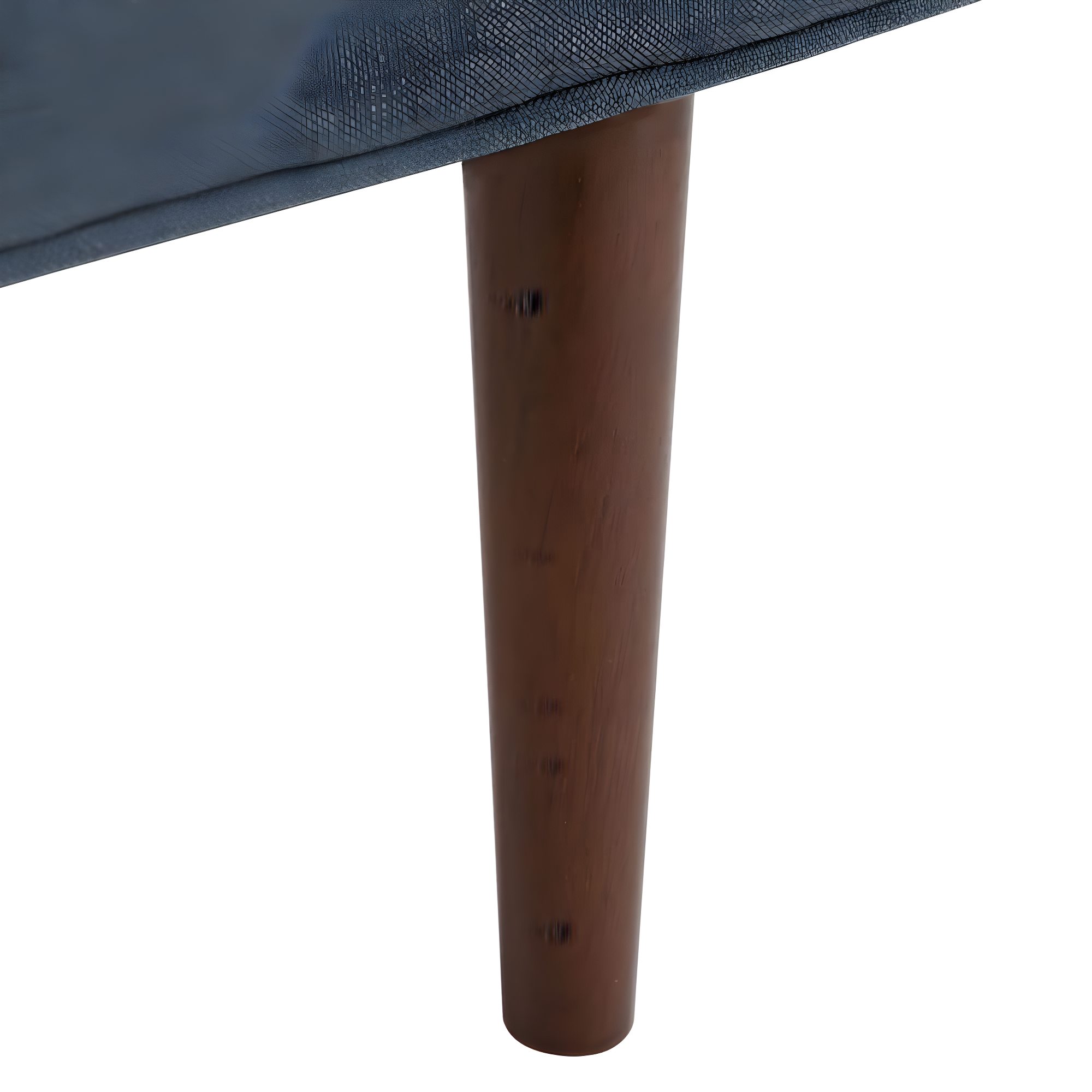 Henri Mid-Century Bench - Navy Linen/Walnut - Safavieh