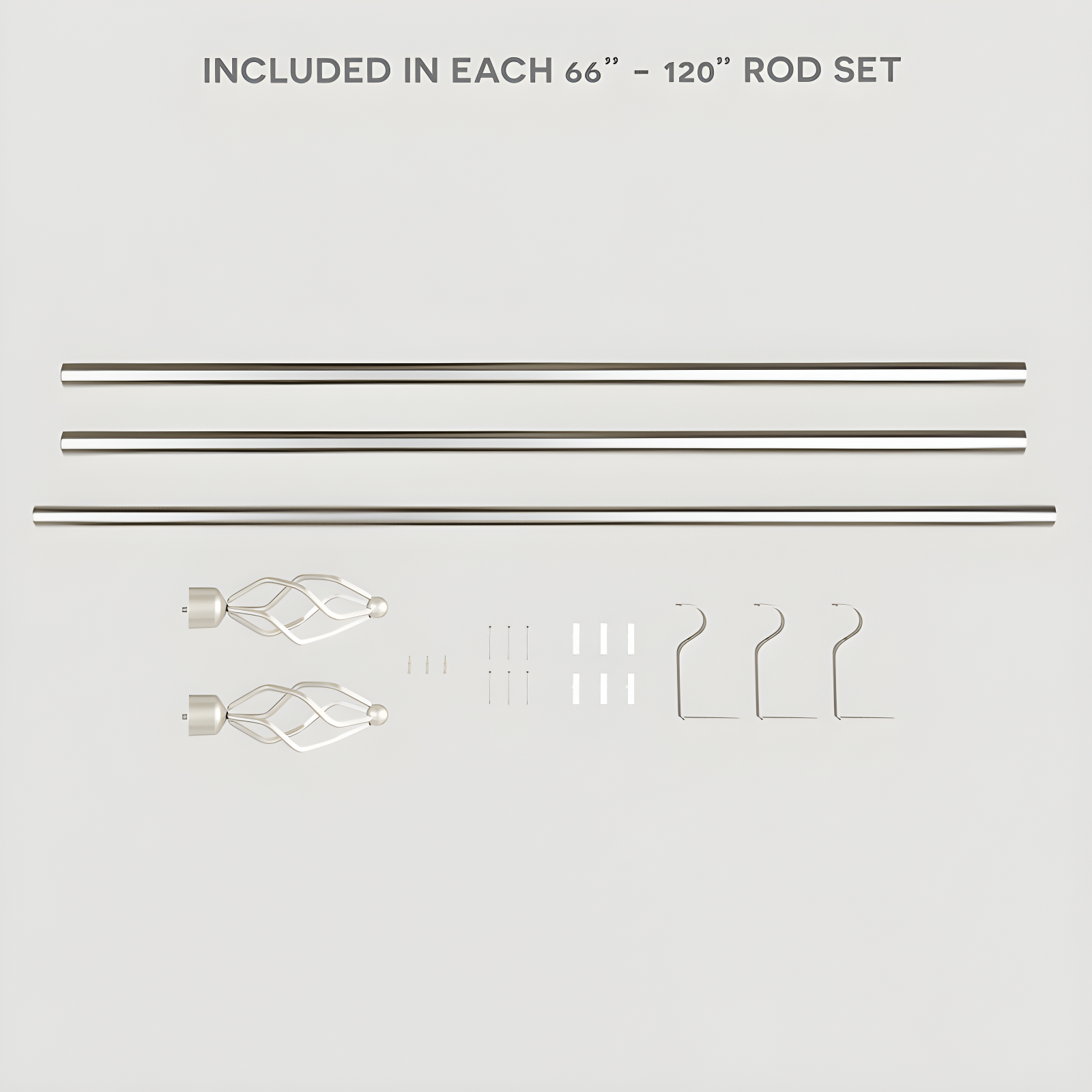 Amalgamated Textiles Exclusive Home Lancelot 1" Window Curtain Rod and Finial Set, Adjustable
