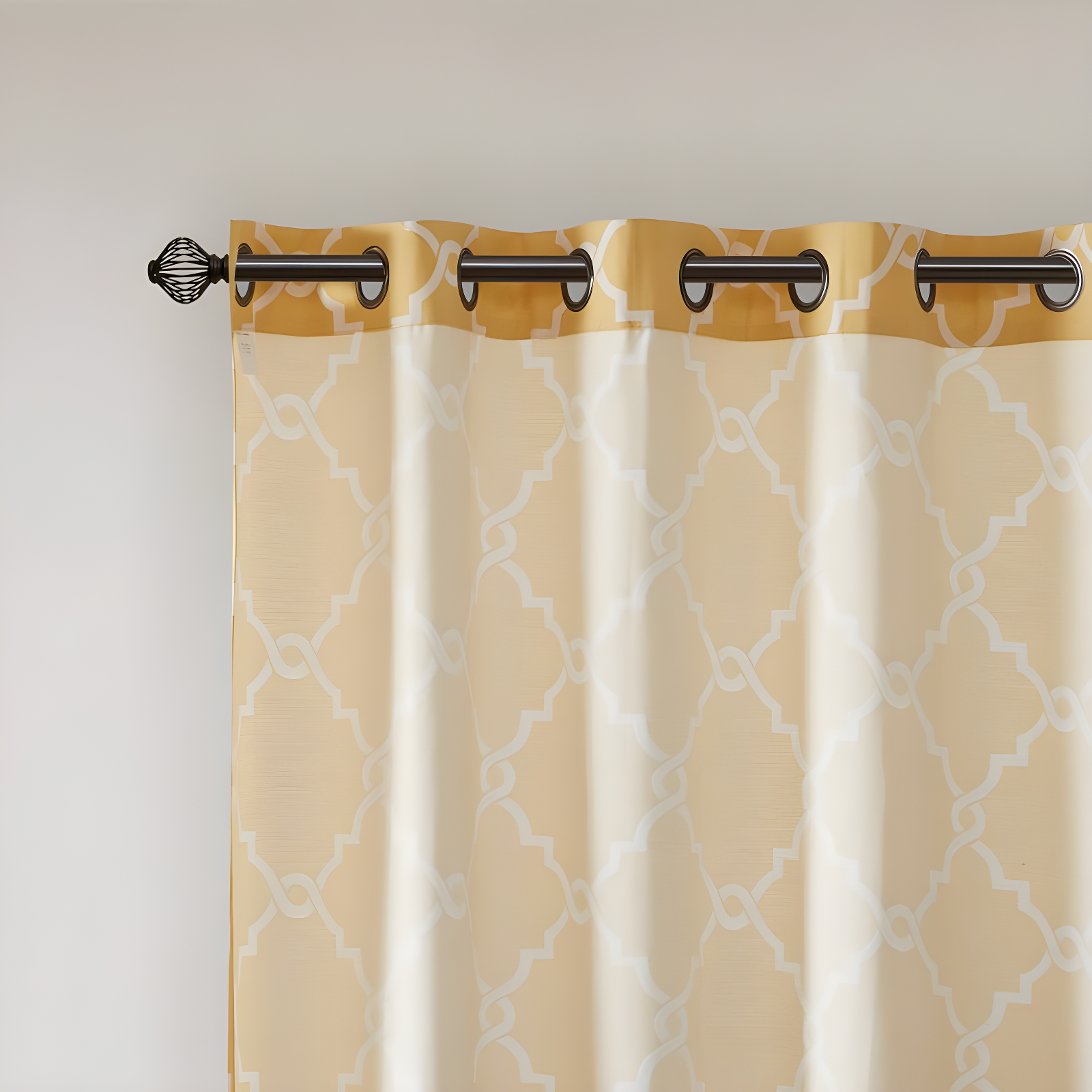 Madison Park Fretwork Print Grommet Top Single Window Curtain Panel