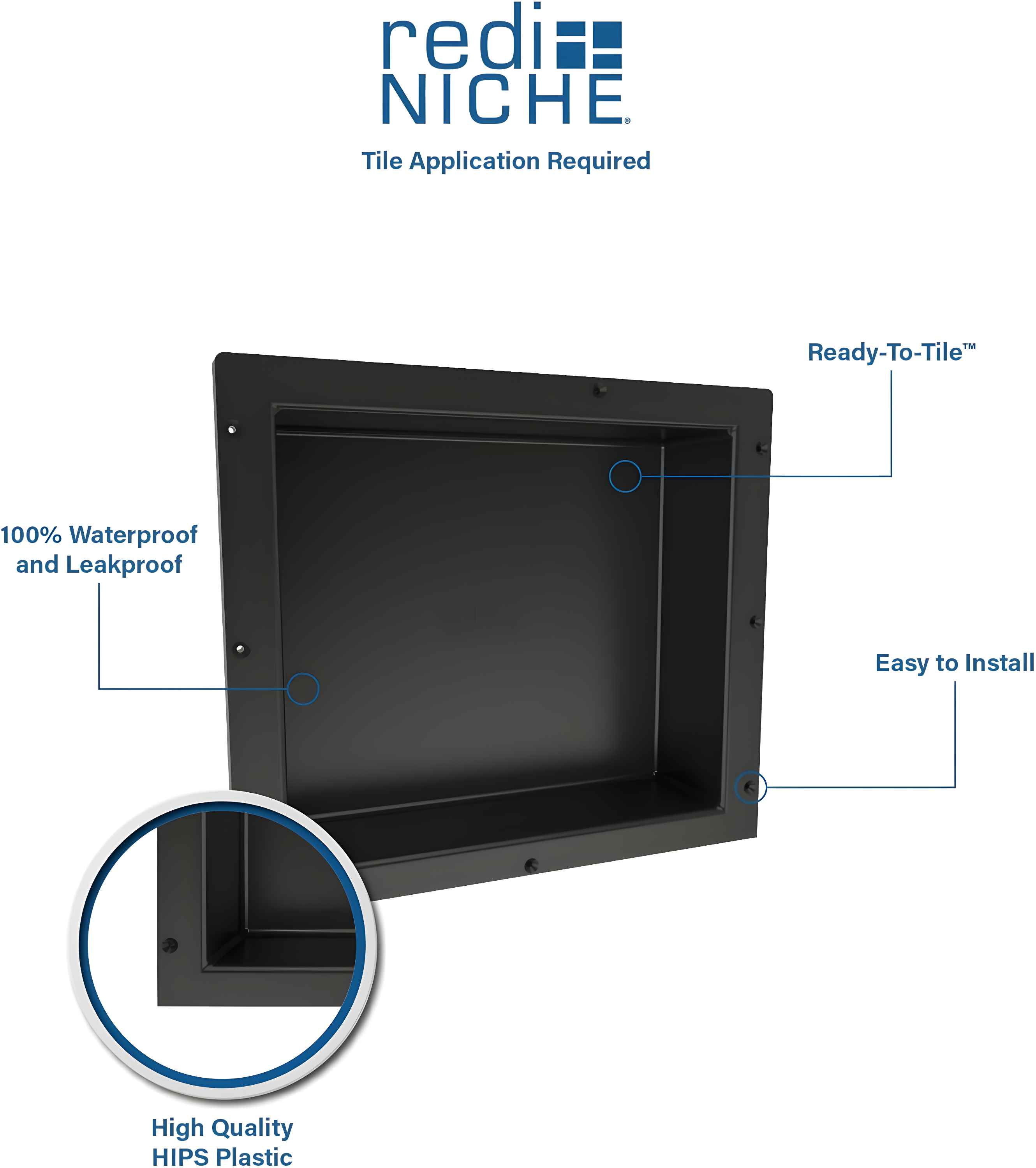 Tile Redi Triple Recessed Shelf