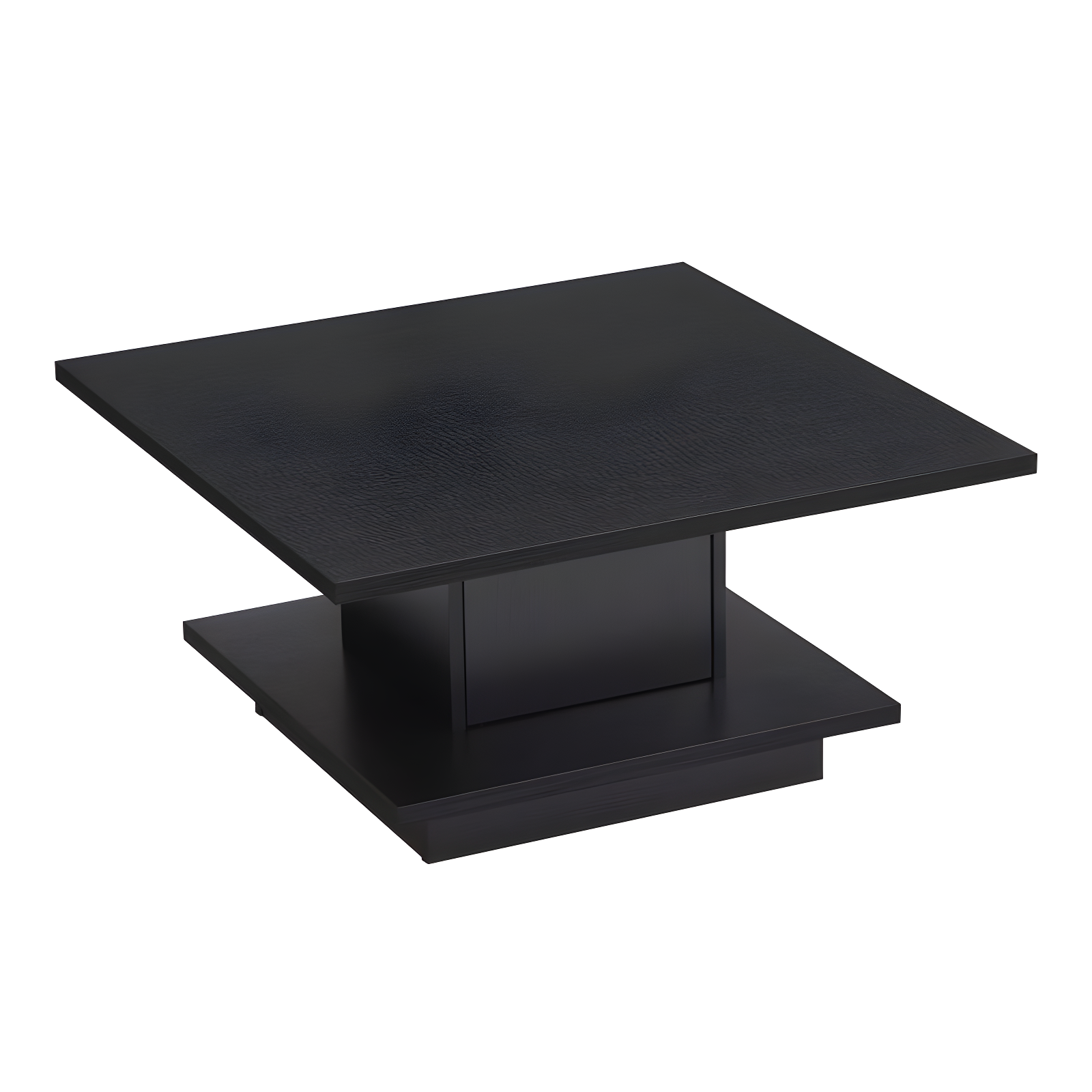 24/7 Shop At Home Traci 31" Contemporary Square Coffee Table with Hidden Storage Black: Modern Living Room Furniture