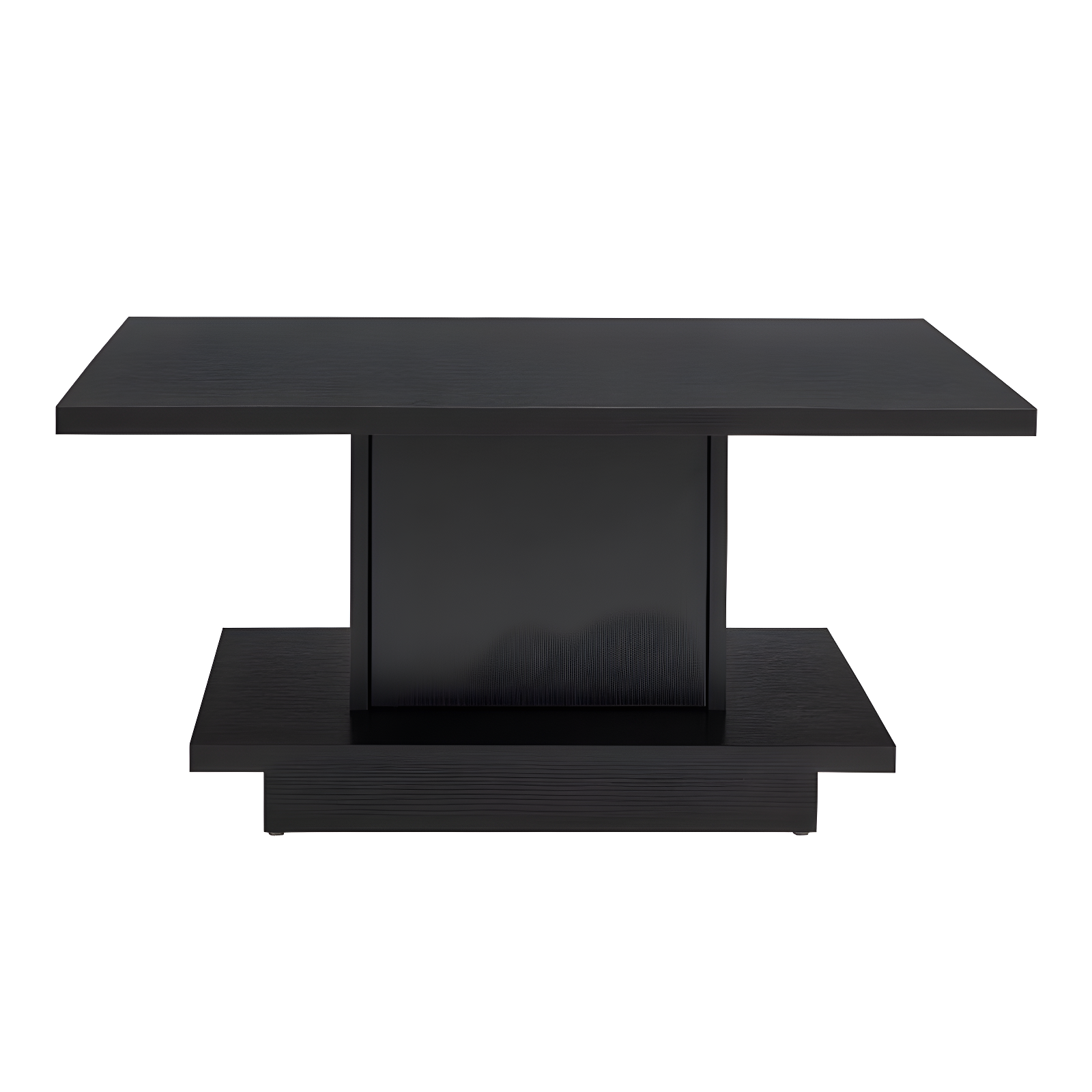 24/7 Shop At Home Traci 31" Contemporary Square Coffee Table with Hidden Storage Black: Modern Living Room Furniture