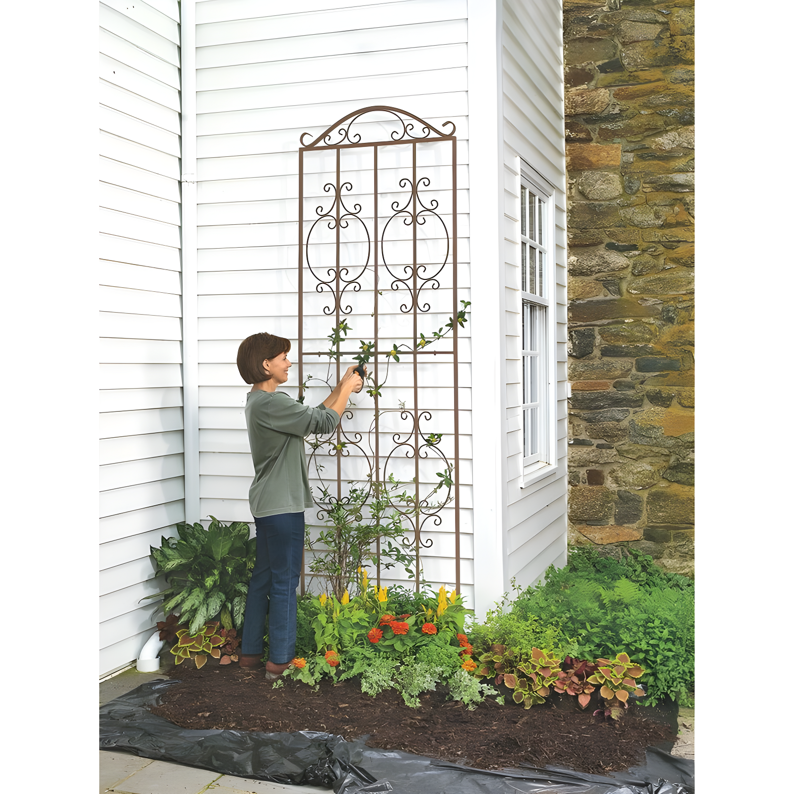 Plow & Hearth Montebello 109'' H x 32'' W Iron Gothic Trellis