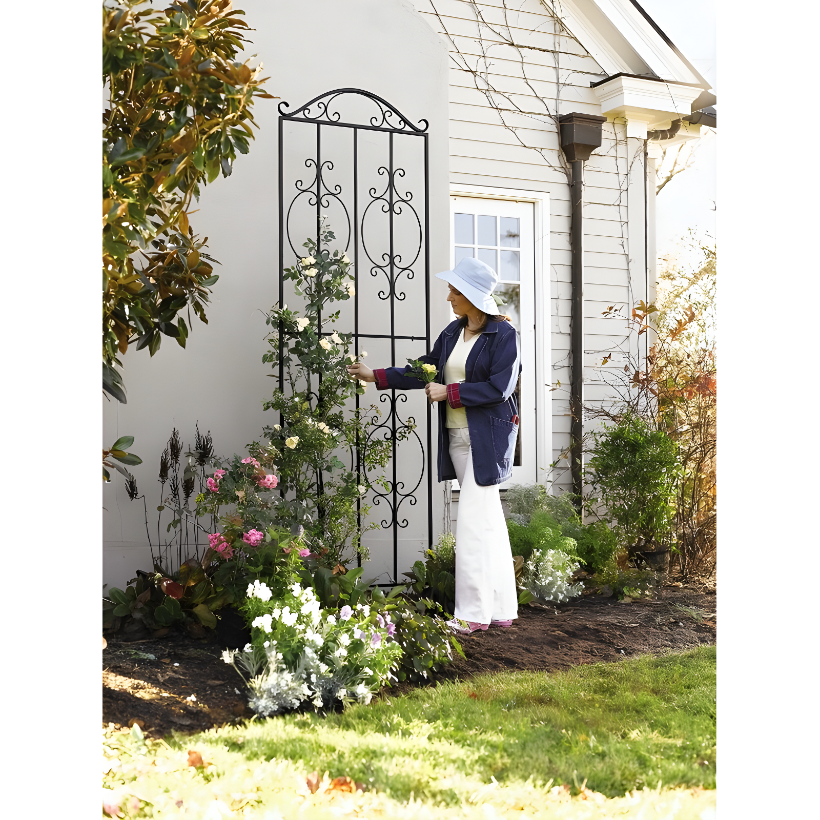 Plow & Hearth Montebello 109'' H x 32'' W Iron Gothic Trellis