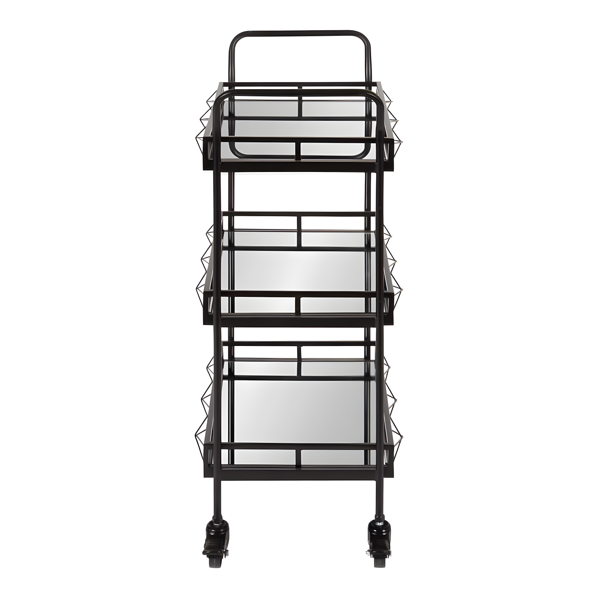 Kate and Laurel Ketia Rectangle Metal Bar Cart, 23x13x35, Black