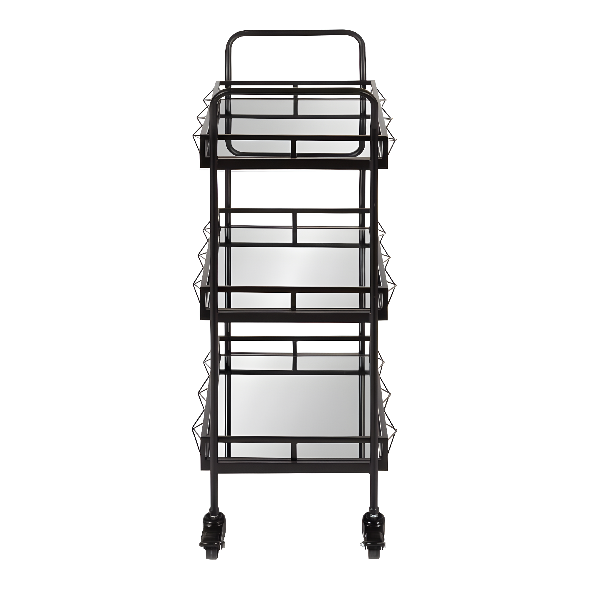Kate and Laurel Ketia Rectangle Metal Bar Cart, 23x13x35, Black