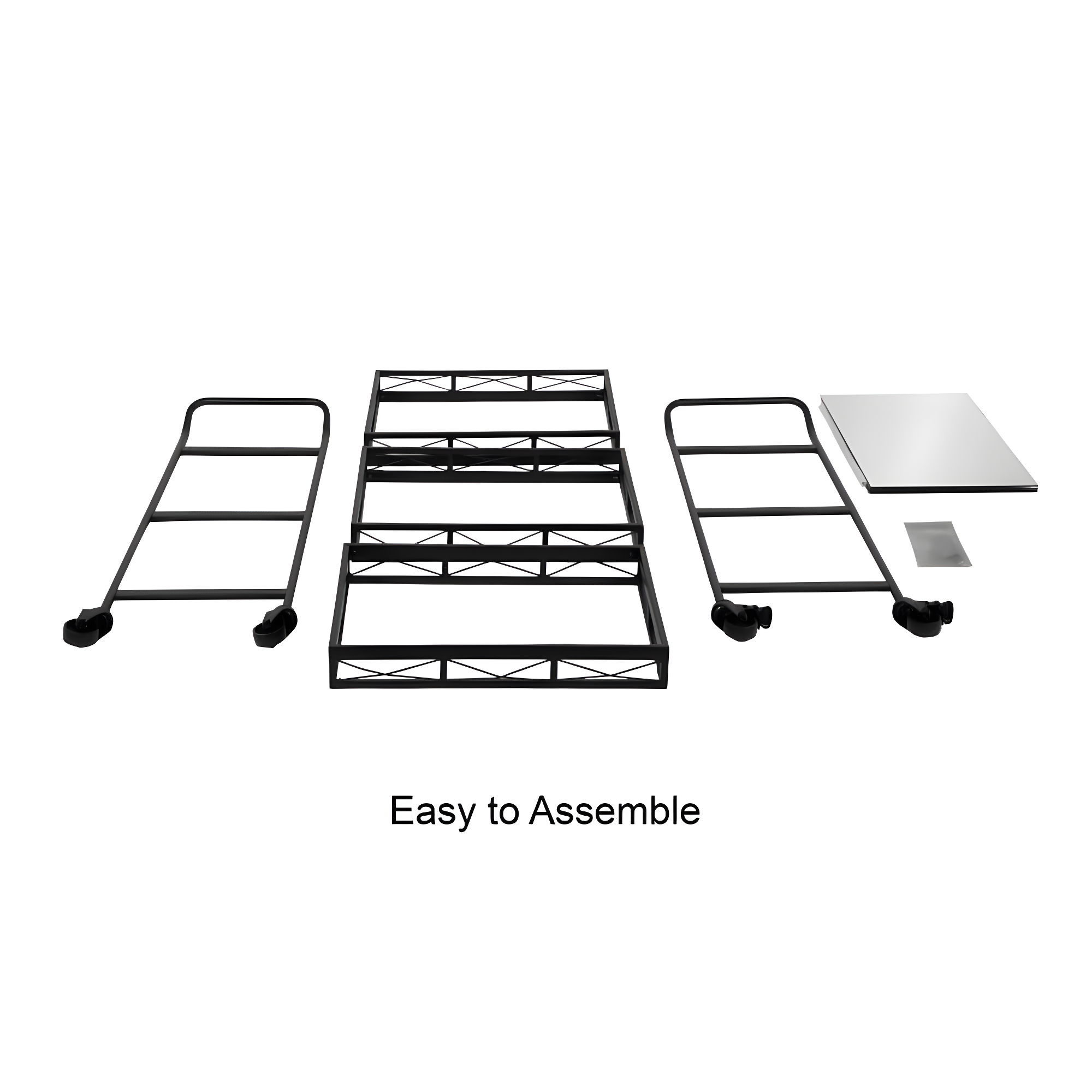 Kate and Laurel Ketia Rectangle Metal Bar Cart, 23x13x35, Black
