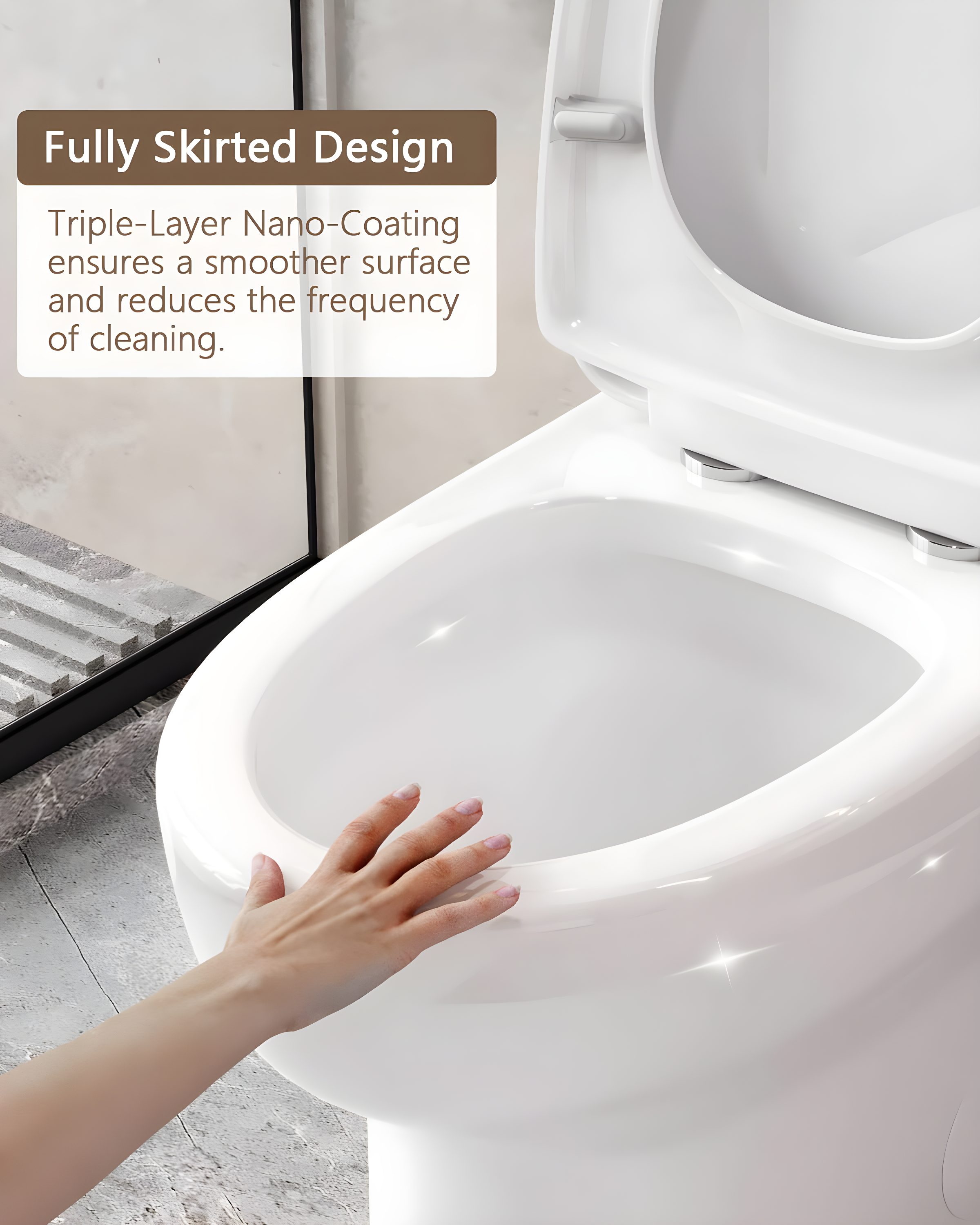 Ally Standard Bathroom Toielt, Modern Toilet with Comfort Chair Height Floor Mounted(Seat Included)