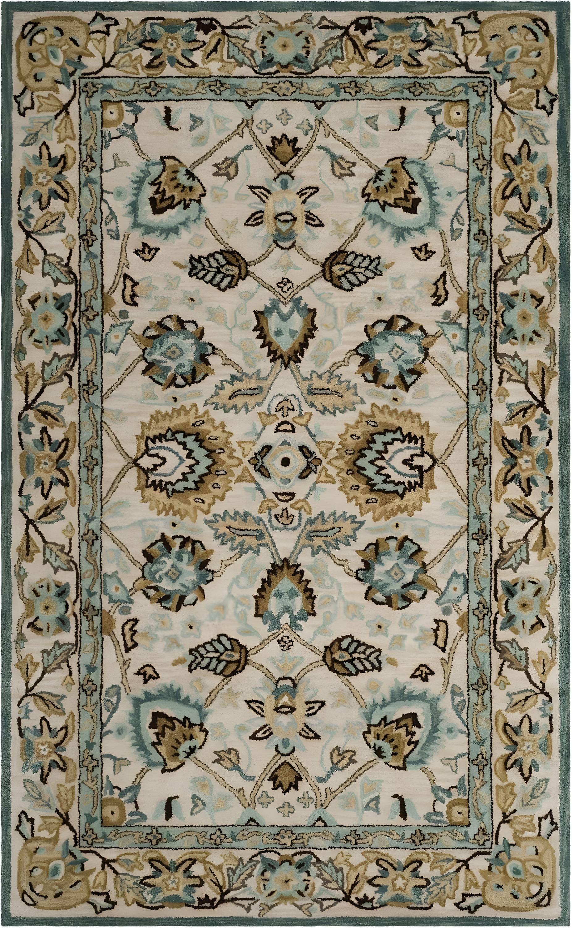 Antiquity AT812 Hand Tufted Indoor Area Rug - Peacock/Blue - 6'x9' - Safavieh