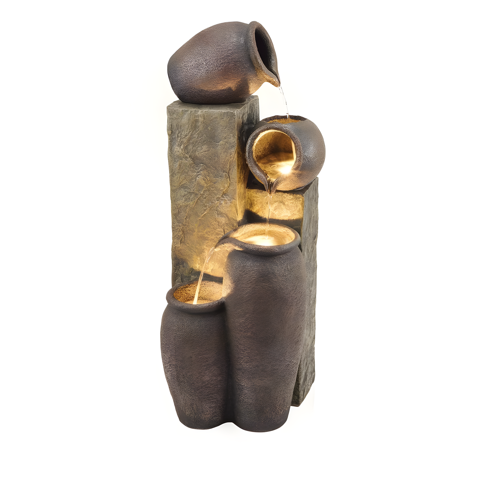Alpine Weather Resistant Floor Fountain with Light