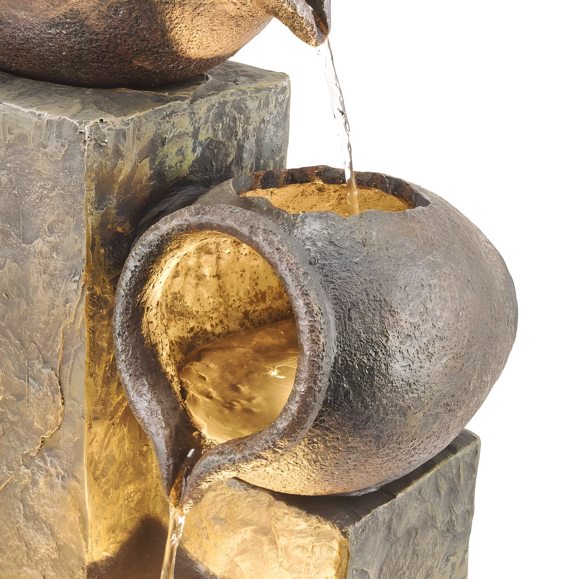Alpine Weather Resistant Floor Fountain with Light