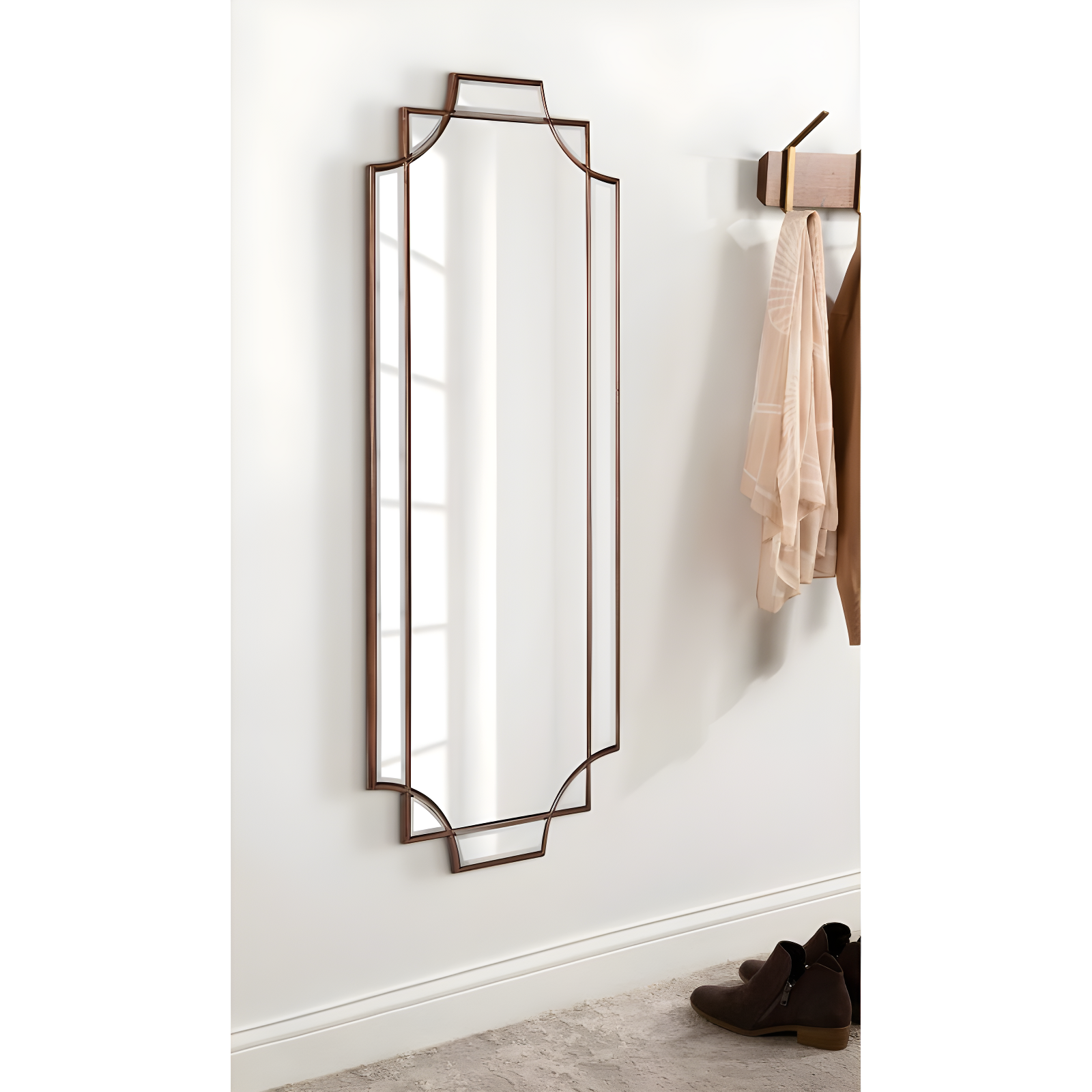 16" x 42" Minuette Decorative Framed Wall Mirror Bronze - Kate & Laurel All Things Decor: Modern Style, No Assembly Required, Wall Mount