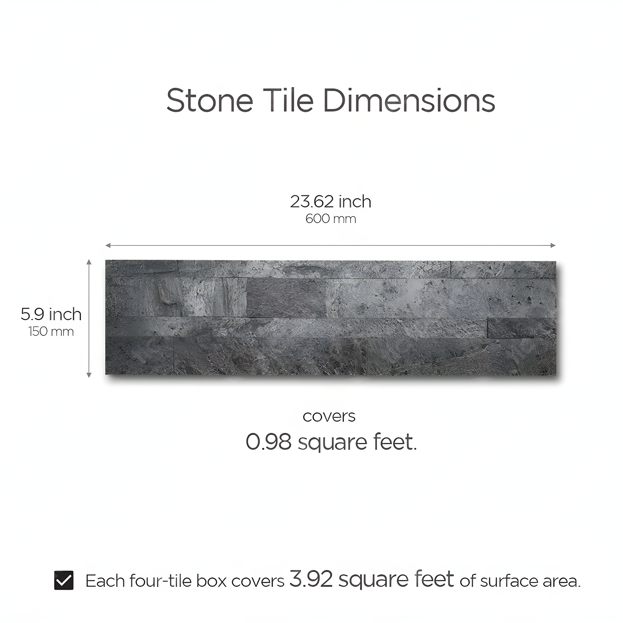 6'' W x 24'' L Natural Stone Peel and Stick Mosaic Tile
