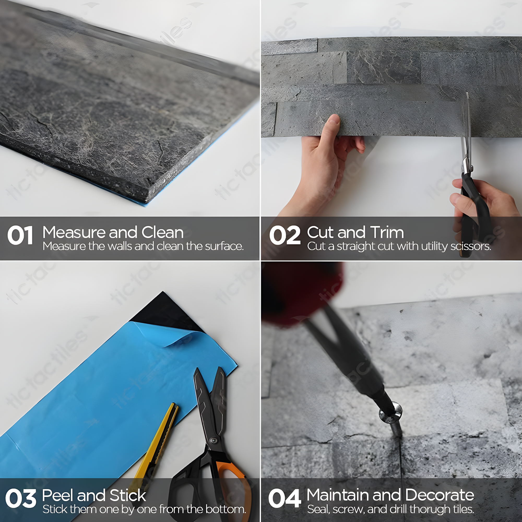 6'' W x 24'' L Natural Stone Peel and Stick Mosaic Tile