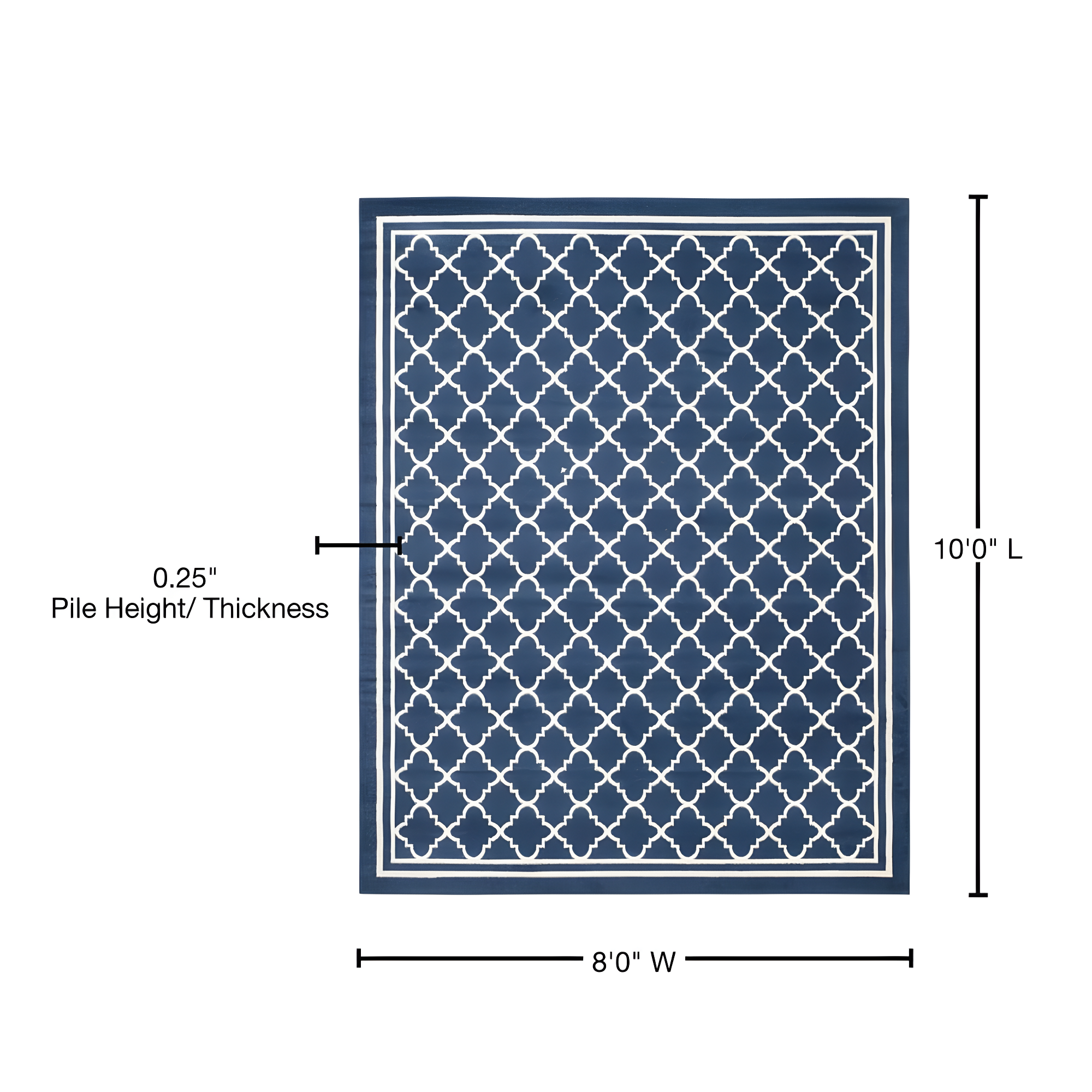 Amherst AMT422 Power Loomed Indoor Area Rug - Navy/Beige - 8'x10' - Safavieh