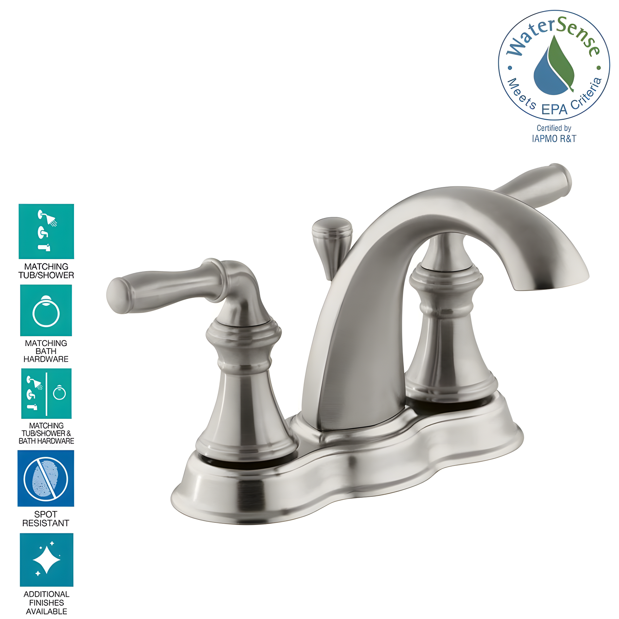 Kohler Devonshire Centerset Bathroom Sink Faucet, 1.2 gpm