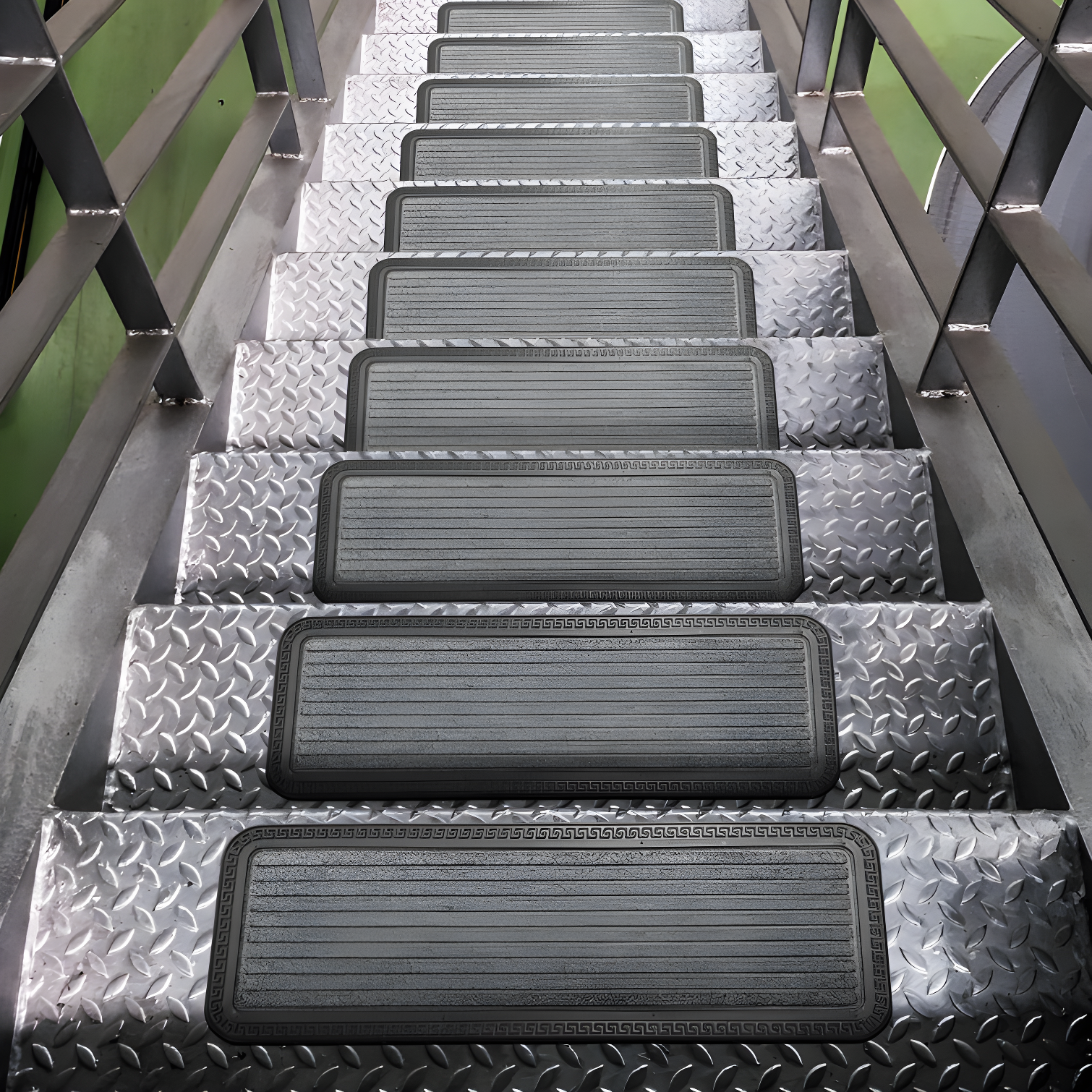 Ottomanson Waterproof, Low Profile Non-Slip Indoor/Outdoor Black Rubber Stair Treads, 10 in. x 25.5 in. & Reviews | Wayfair